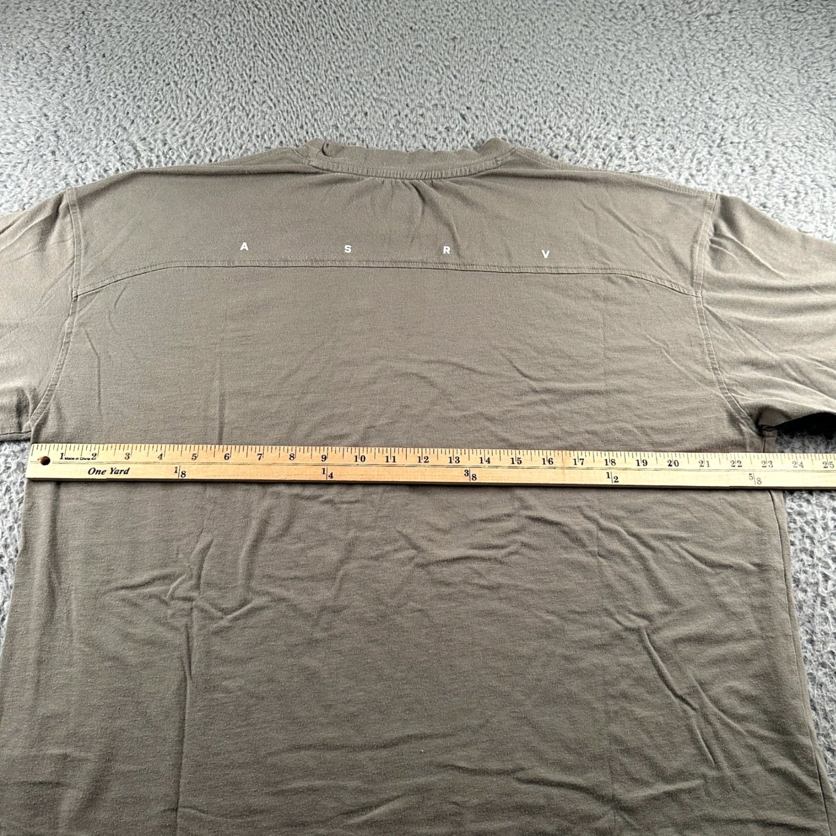 ASRV ASRV T-Shirt Mens M Olive Crewneck Back Oversized Side Split DSG-0824 Tag Size US M / EU 48-50 / 2 - 6 Thumbnail