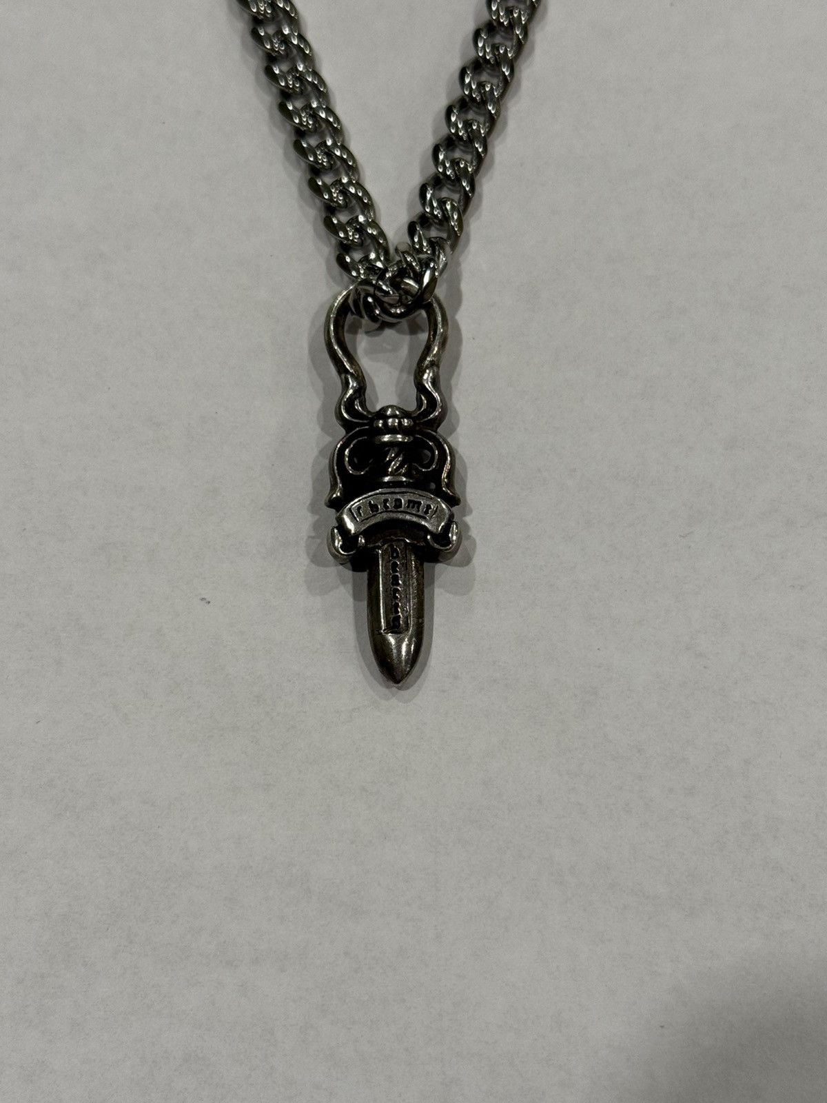 Chrome Hearts Chrome Hearts Dagger Pendant Cuban Link Chain Necklace 925 Size ONE SIZE - 11 Thumbnail