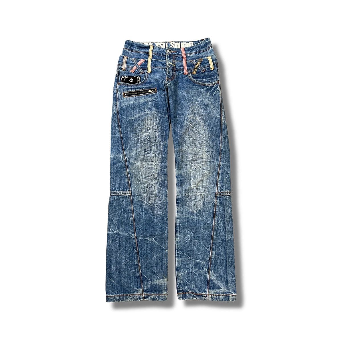 Japanese Brand 2000s BA-TSU STUDIO Double Waist Y2K Style Jeans Size US 28 / EU 44 - 1 Thumbnail