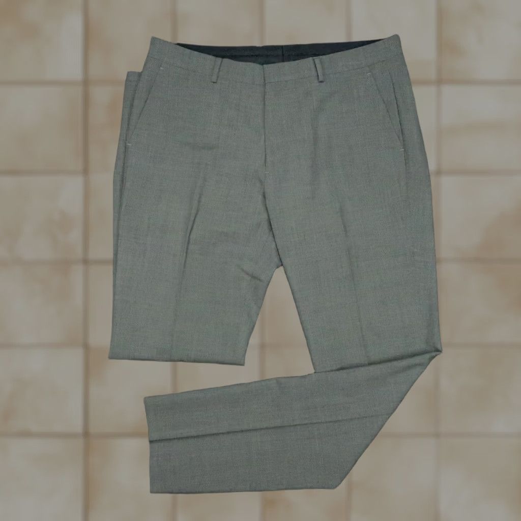 Bonobos Bonobos Pants Mens 35x34 Gray Slim Straight Wool Chino Pocket 34 Inseam Size US 35 - 1 Thumbnail