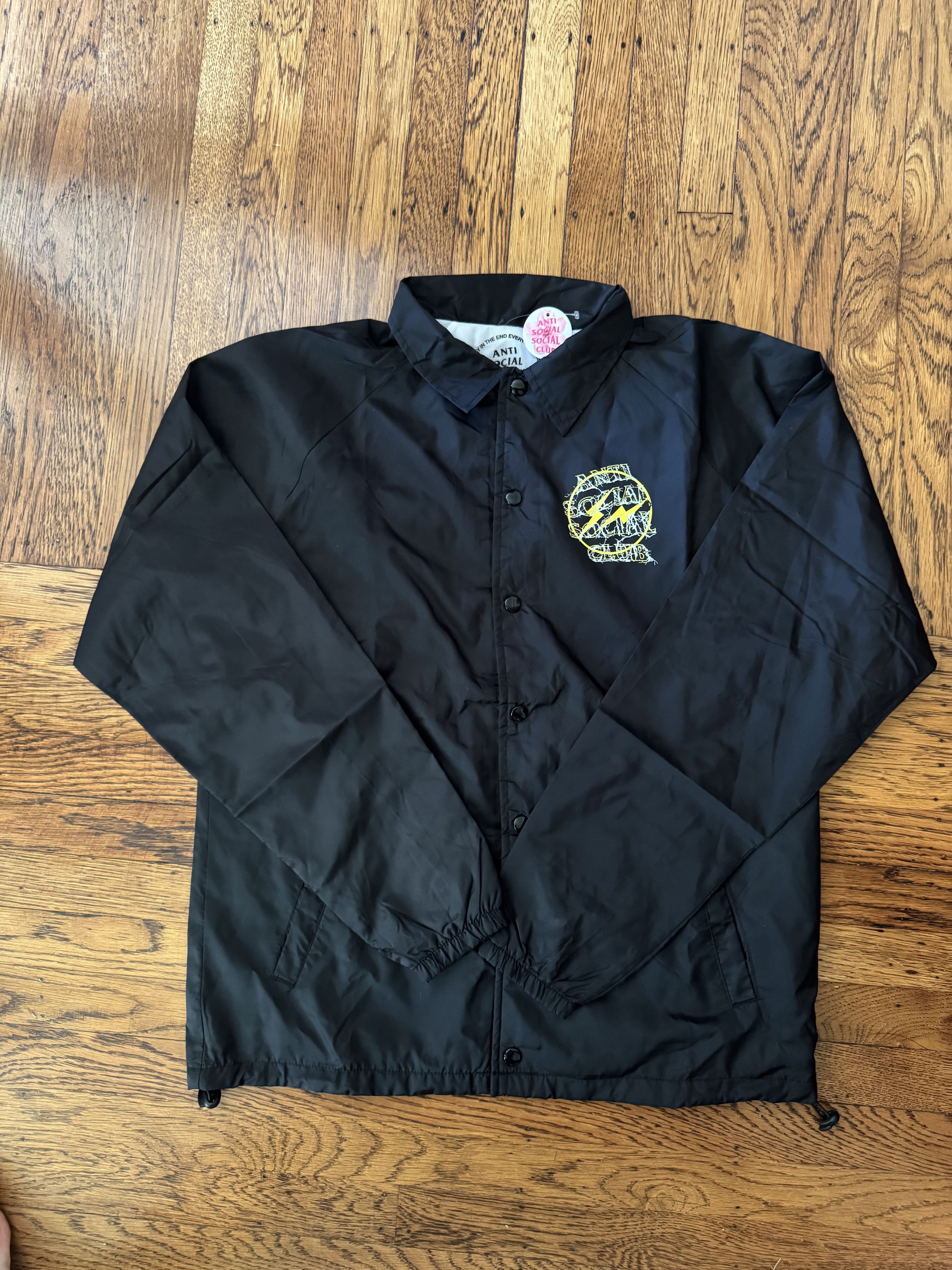 Anti Social Social Club × Fragment Design Coaches Jacket/Windbreaker Yellow Bolt Size US M / EU 48-50 / 2 - 2 Thumbnail