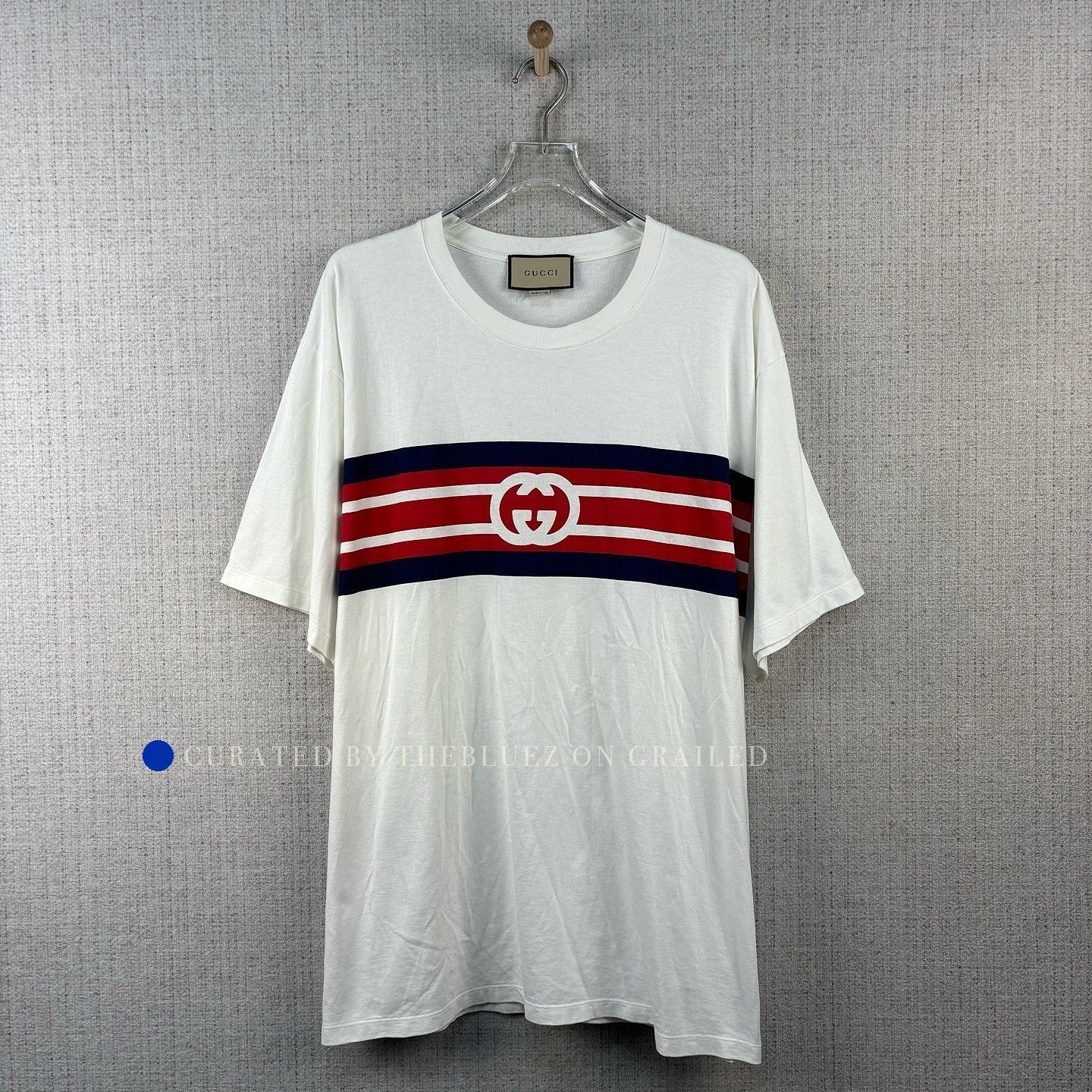 Gucci Interlocking G Stripe T-Shirt in White Size US XXL / EU 58 / 5 - 1 Thumbnail