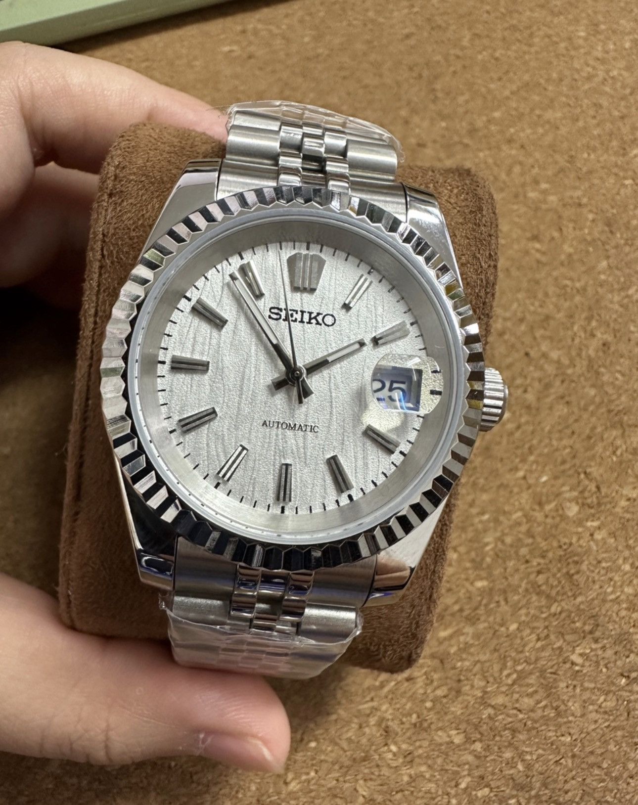 Japanese Brand Seiko Mod Datejust White Dial Steel Jubilee Watch 36mm Size ONE SIZE - 2 Thumbnail