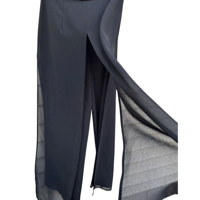 Other J.R. Nites Womens Black Wide-Leg Sheer Overlay Pants 14 Cock Size 36" / US 14 / IT 50 - 1 Thumbnail