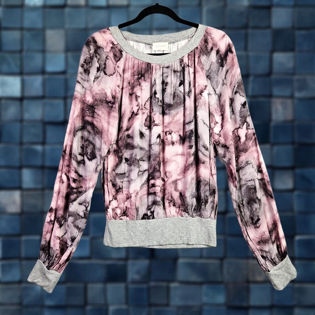 Pinko 4OUR Dreamers Women’s Pink Gray Tie Dye Long Sleeve Sweatshirt Top Size S Size S / US 4 / IT 40 - 1 Thumbnail