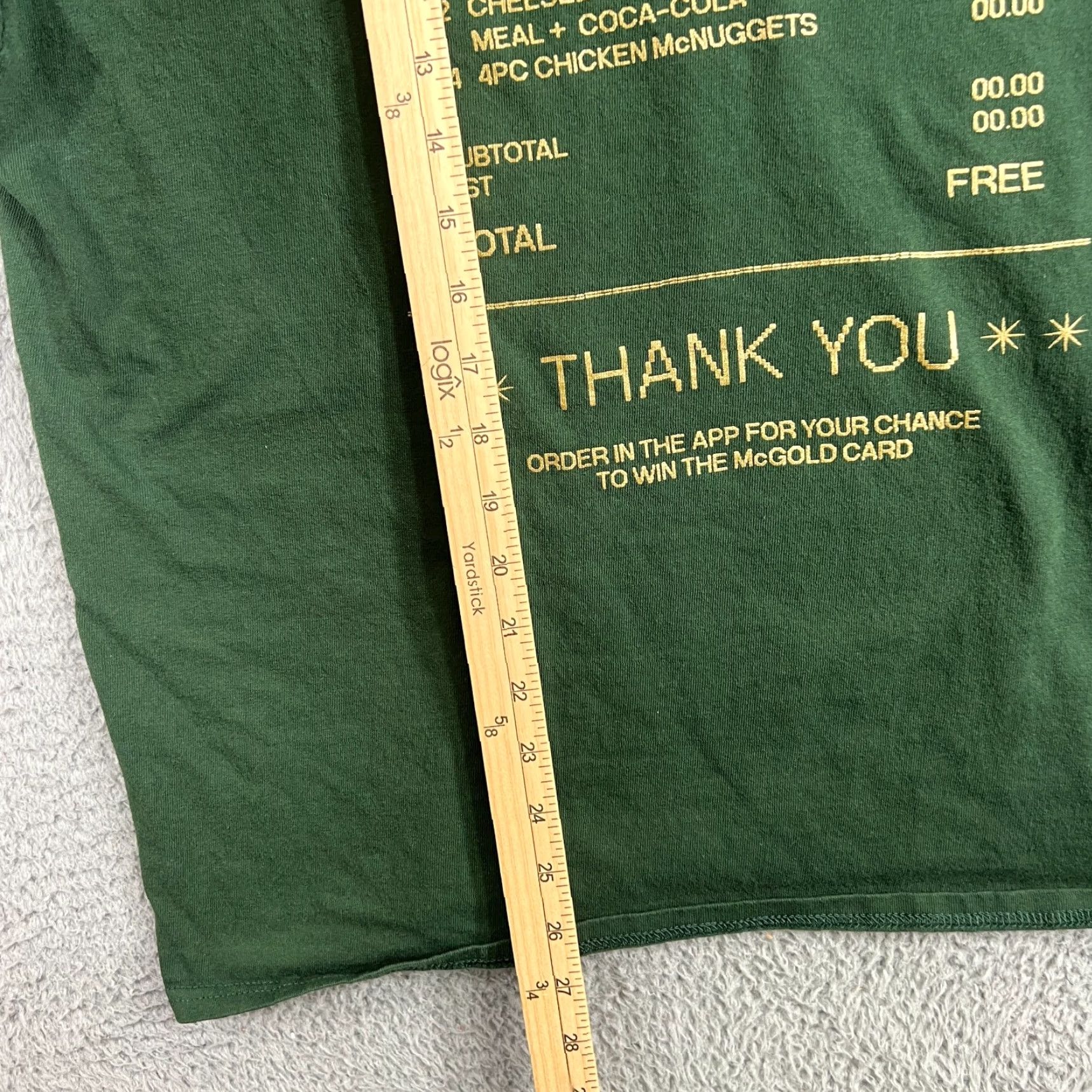 Vintage VINTAGE McDonald’s Gold Card Promotional T-Shirt XL Green McDonald’s Shirt Mens Short Sleeve Crew Neck Logo 1990s Size US XL / EU 56 / 4 - 5 Thumbnail