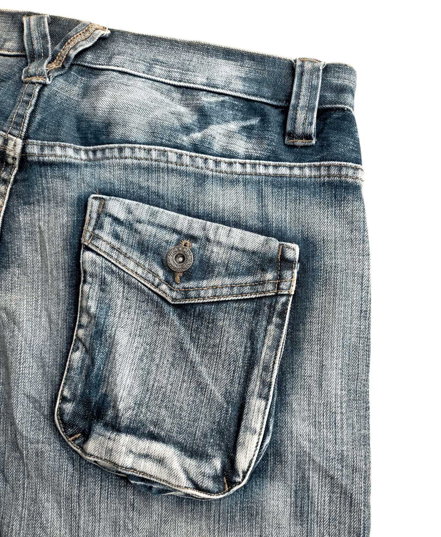 PPFM PPFM Curve Leg Stretch Acid Wash Jeans Size US 33 - 13 Thumbnail