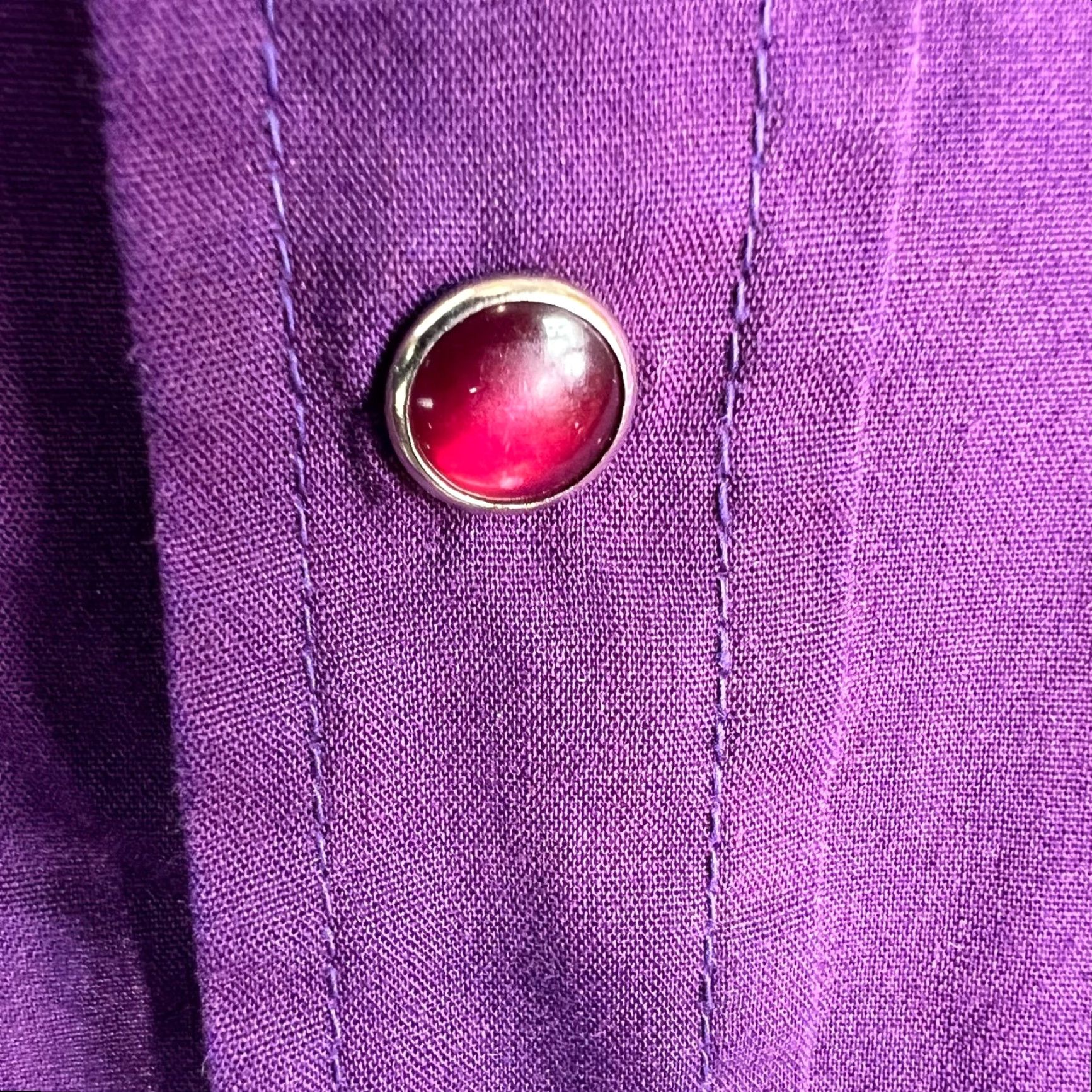 Vintage VINTAGE Ely Plains Pearl Snap Western Long Sleeve Shirt Mens 15 Purple Cotton Polyester Blend Button-Up Solid Western Mens Size 15 Purple Shirts Size US M / EU 48-50 / 2 - 5 Thumbnail