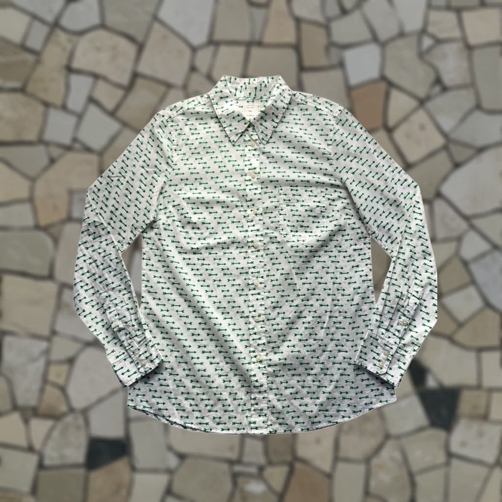Gap Gap Fitted Boyfriend Shirt Green Arrow Print Long Sleeve S Mens Size US S / EU 44-46 / 1 - 1 Thumbnail