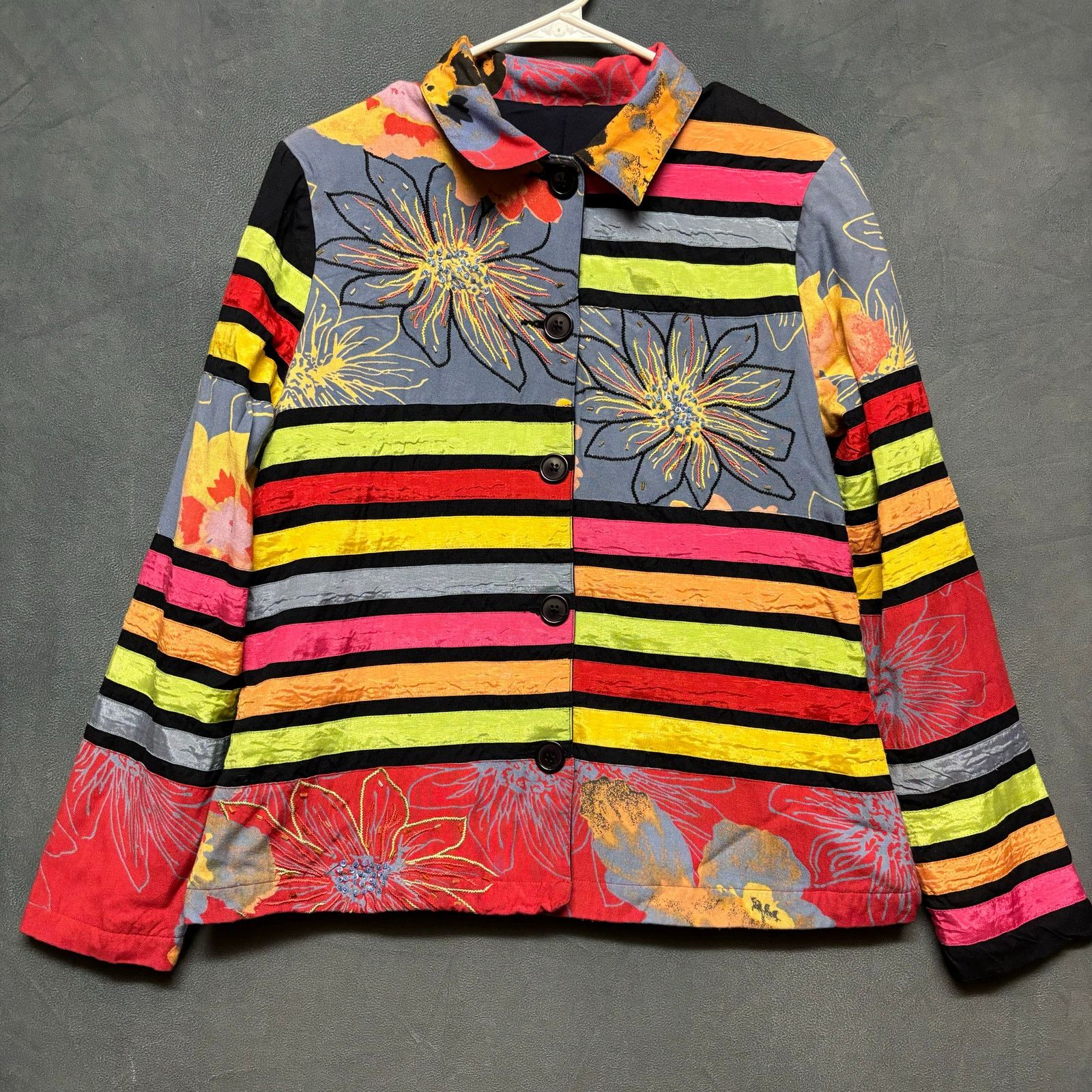 Other Art To Wear Blazer Patchwork Floral Boho Multicolor Boho Size M / US 6-8 / IT 42-44 - 1 Thumbnail
