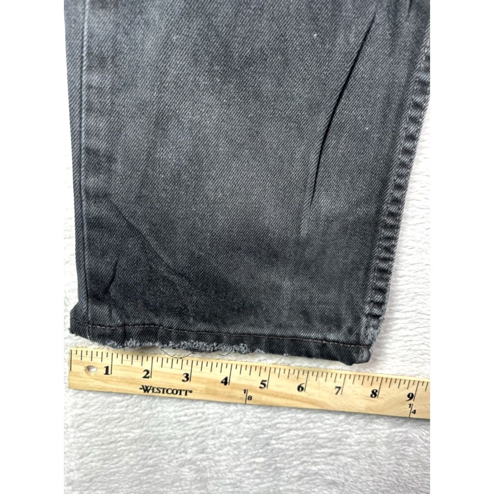 Levi's VINTAGE Levi's 535 Jeans Men 31x32 Black Button Fly Distressed 90s Straight 5-Pocket Denim Regular Mens Size US 31 - 5 Thumbnail