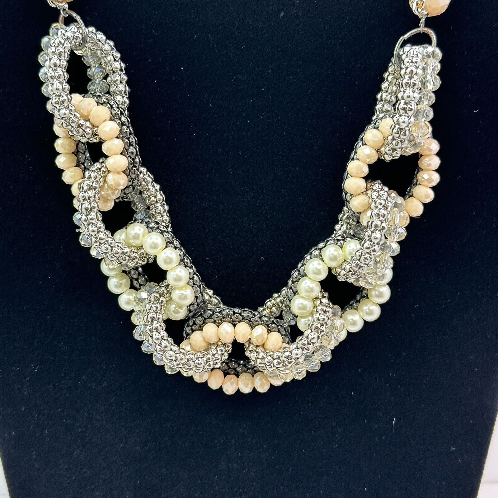 Vera Wang VERA WANG Crystal Beads Braided Shimmering Mesh Necklace Size ONE SIZE - 5 Thumbnail