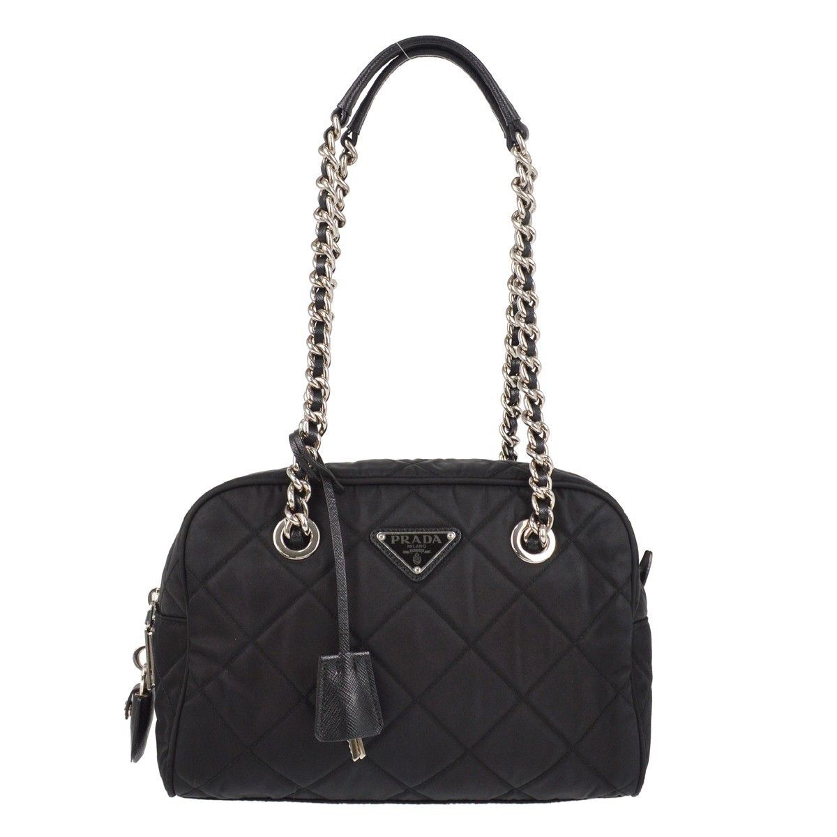 Prada Prada Chain Shoulder Bag Quilted Tessuto Size ONE SIZE - 1 Thumbnail