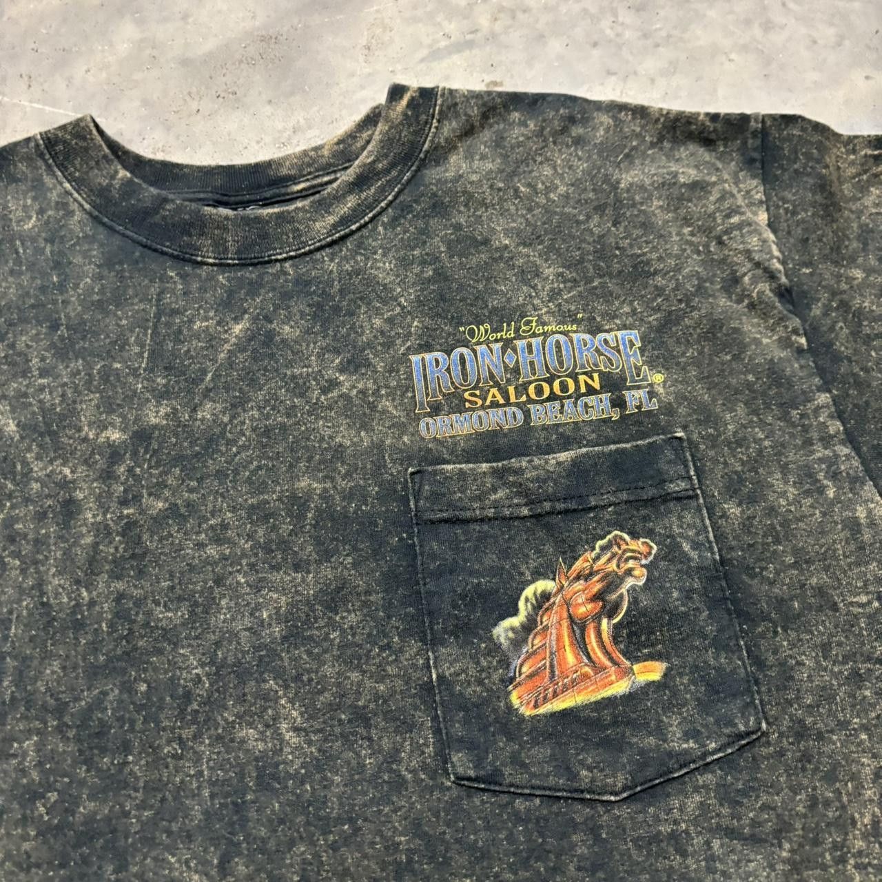 Japanese Brand × Vintage Crazy Vintage Y2K/2000s Faded Iron Horse Bike Week Graphic Tee! Size US XL / EU 56 / 4 - 3 Thumbnail