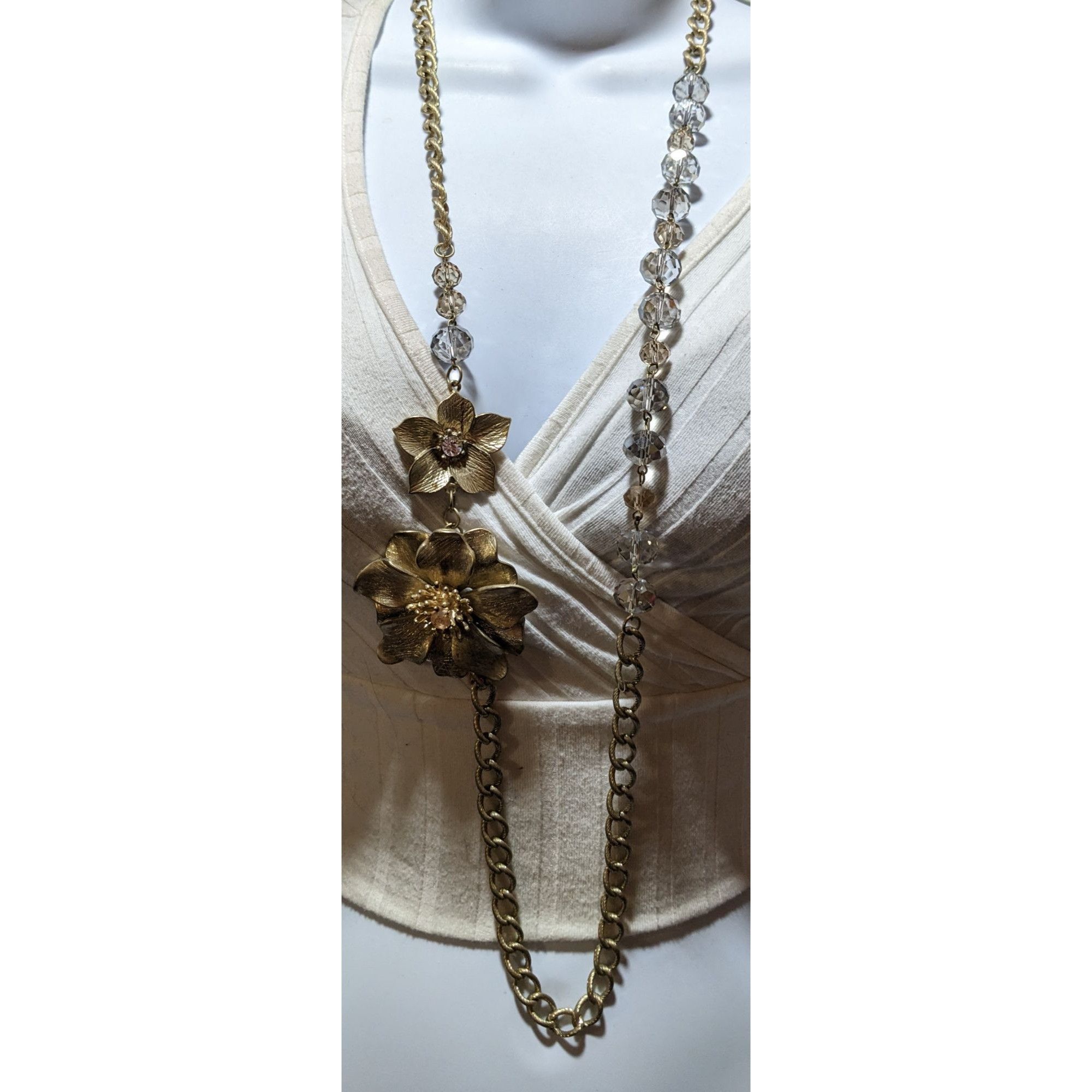 Other Vintage Glam Gold Floral Statement Necklace Size ONE SIZE - 8 Thumbnail