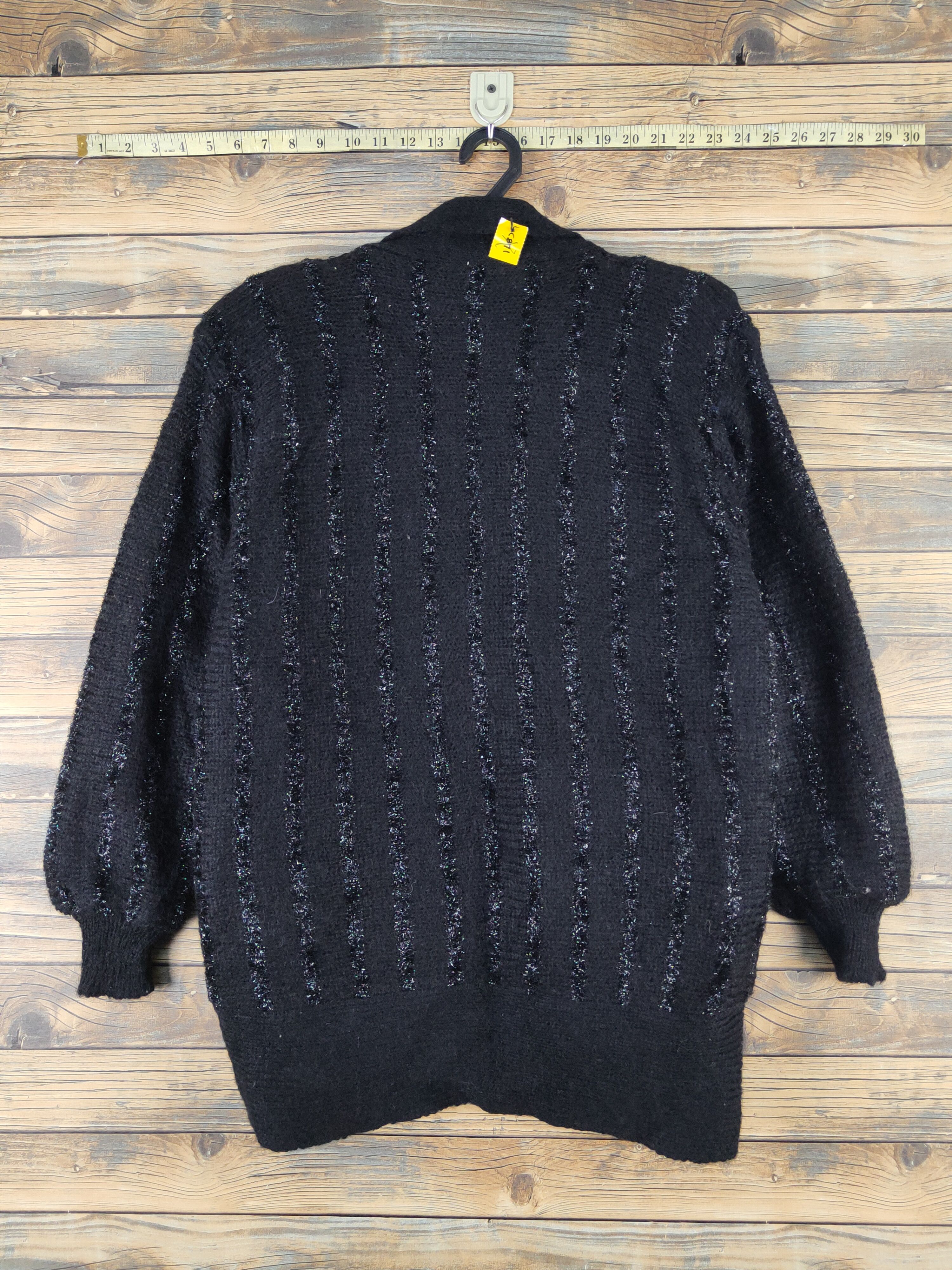Homespun Knitwear Femme de Jour Black Knitwear Cardigan #W2116 Size L / US 10 / IT 46 - 7 Thumbnail