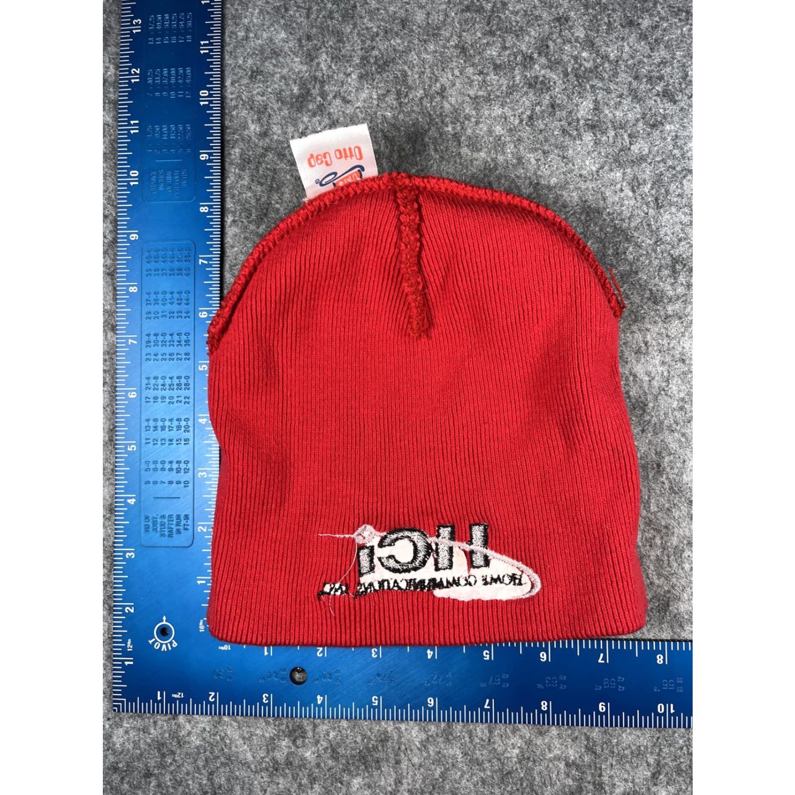 Vintage Otto Cap Hat Mens One Size Red Beanie Knit HCI Home Communications Logo Workwear Size ONE SIZE - 5 Thumbnail