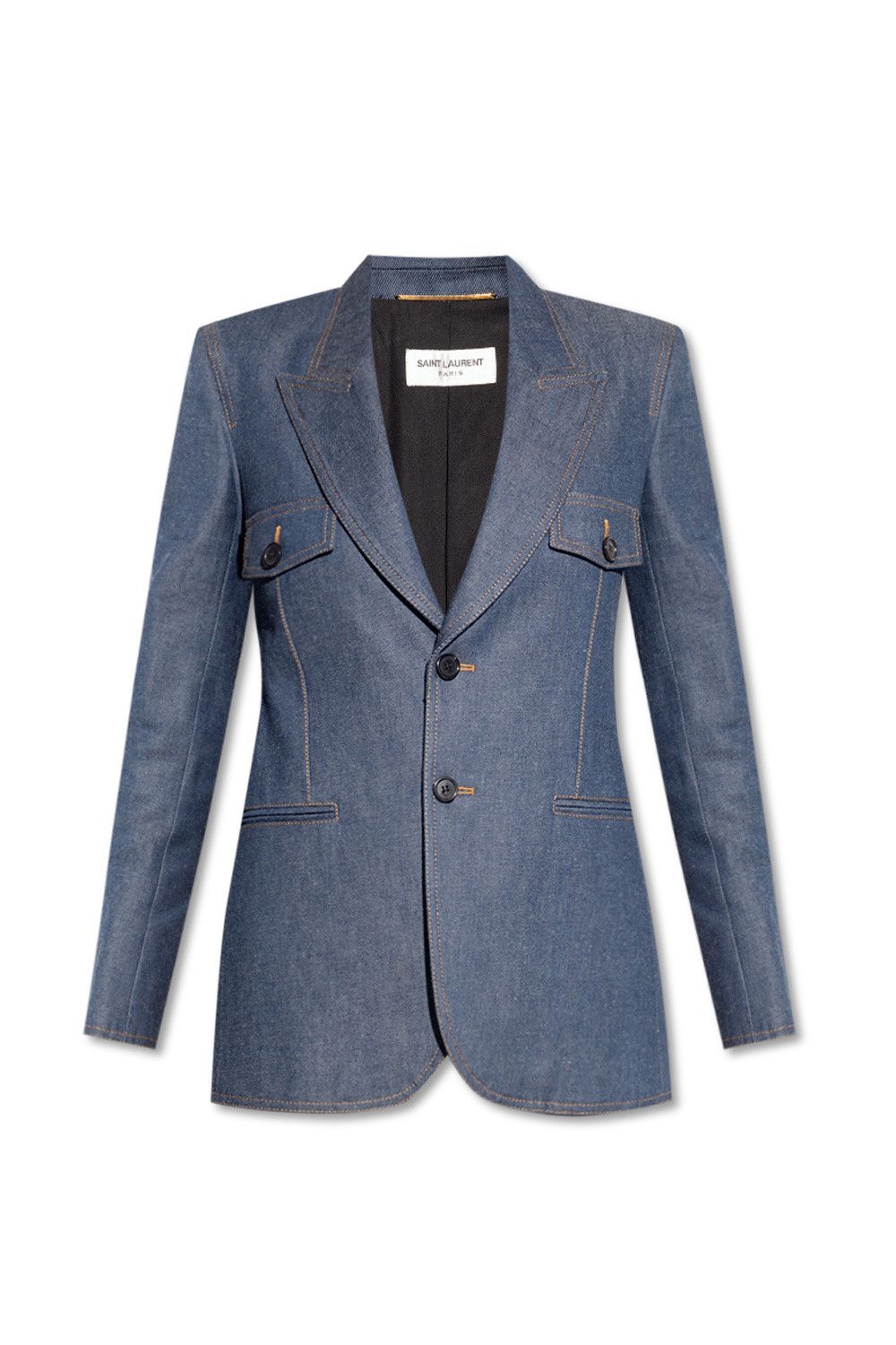 o1s1wg111024 Single-Breasted Jacket in Denim in Blue