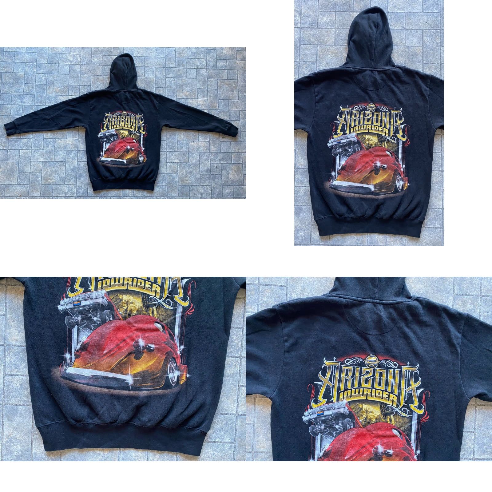 Vintage Lowrider Hoodie Car Show Black Pullover M Men’s Medium Size US M / EU 48-50 / 2 - 9 Thumbnail