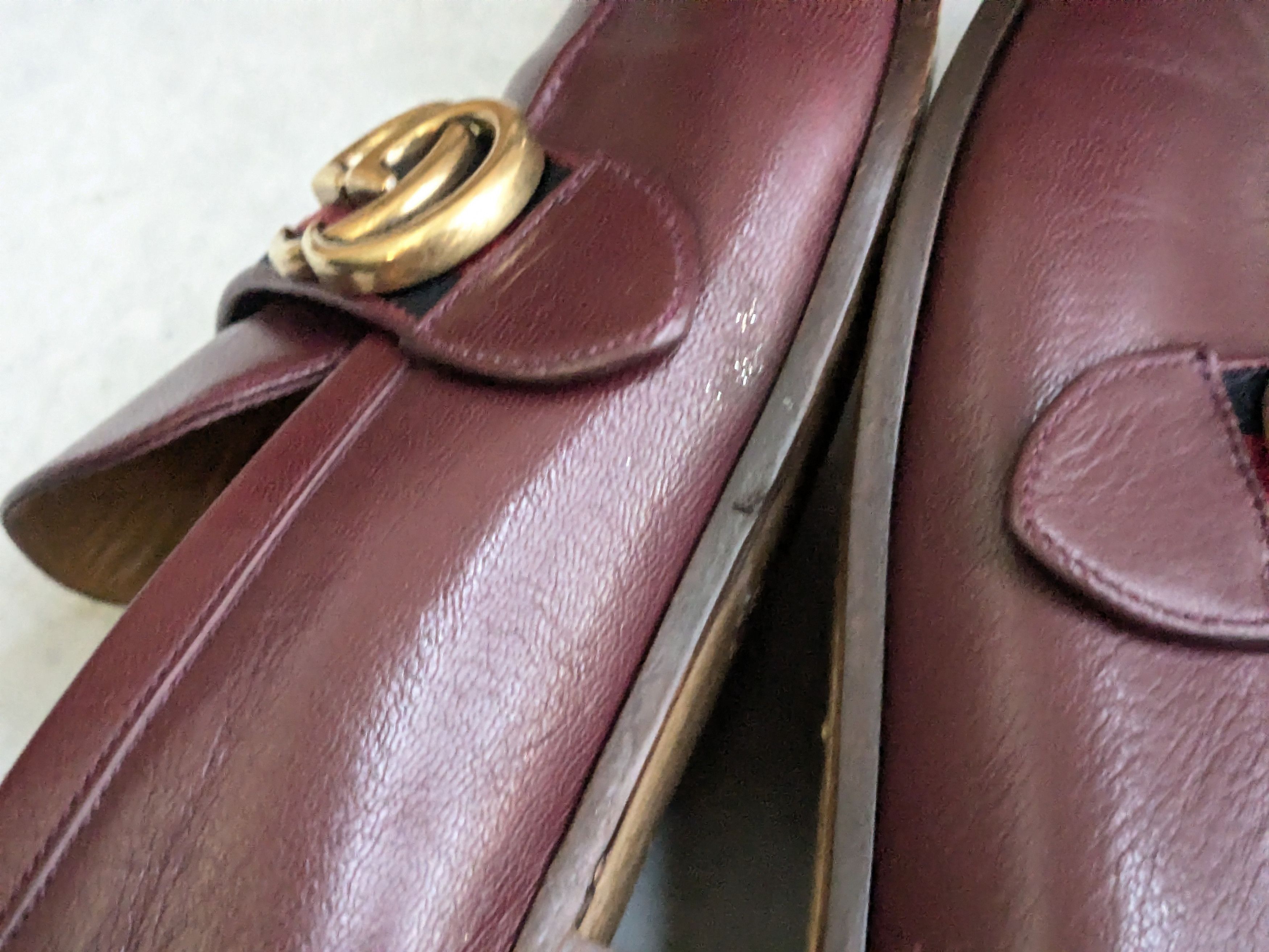 Gucci Gucci Loafers Burgundy 10 Leather Web GG Size US 10 / EU 43 - 6 Thumbnail