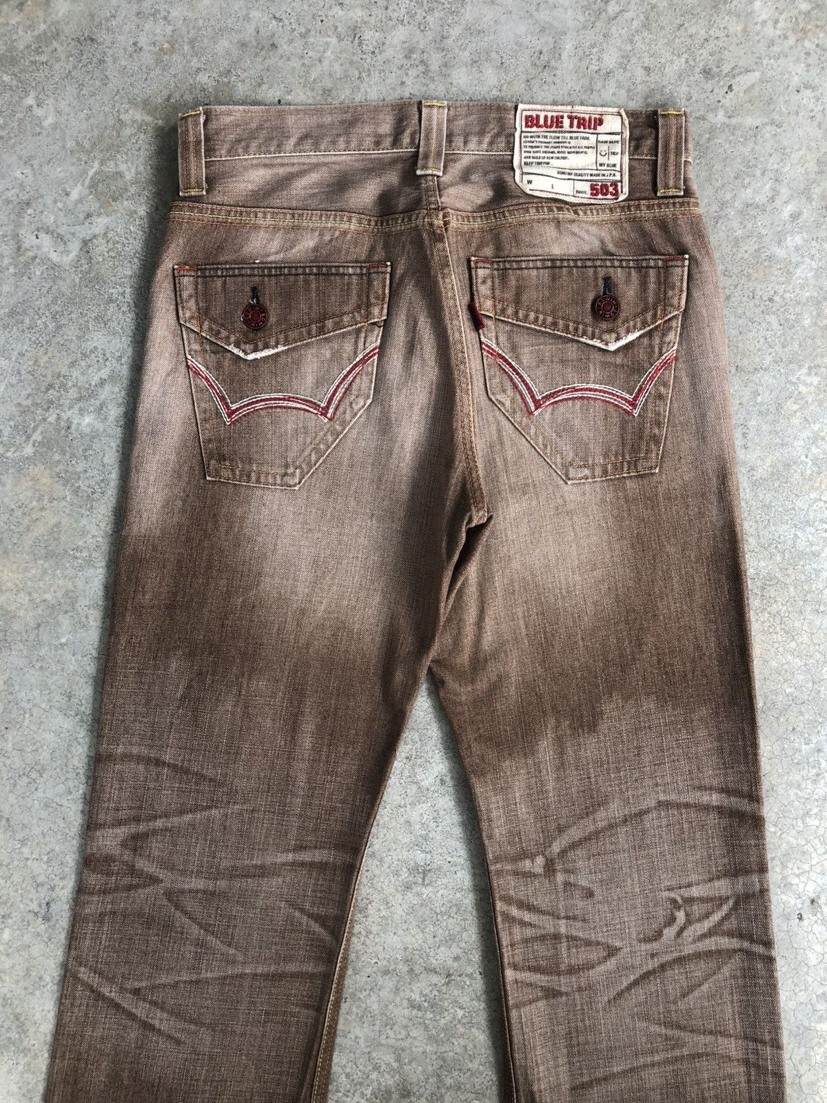 If Six Was Nine Japanese Edwin 503 Flared Jeans Distressed Size US 33 - 8 Thumbnail