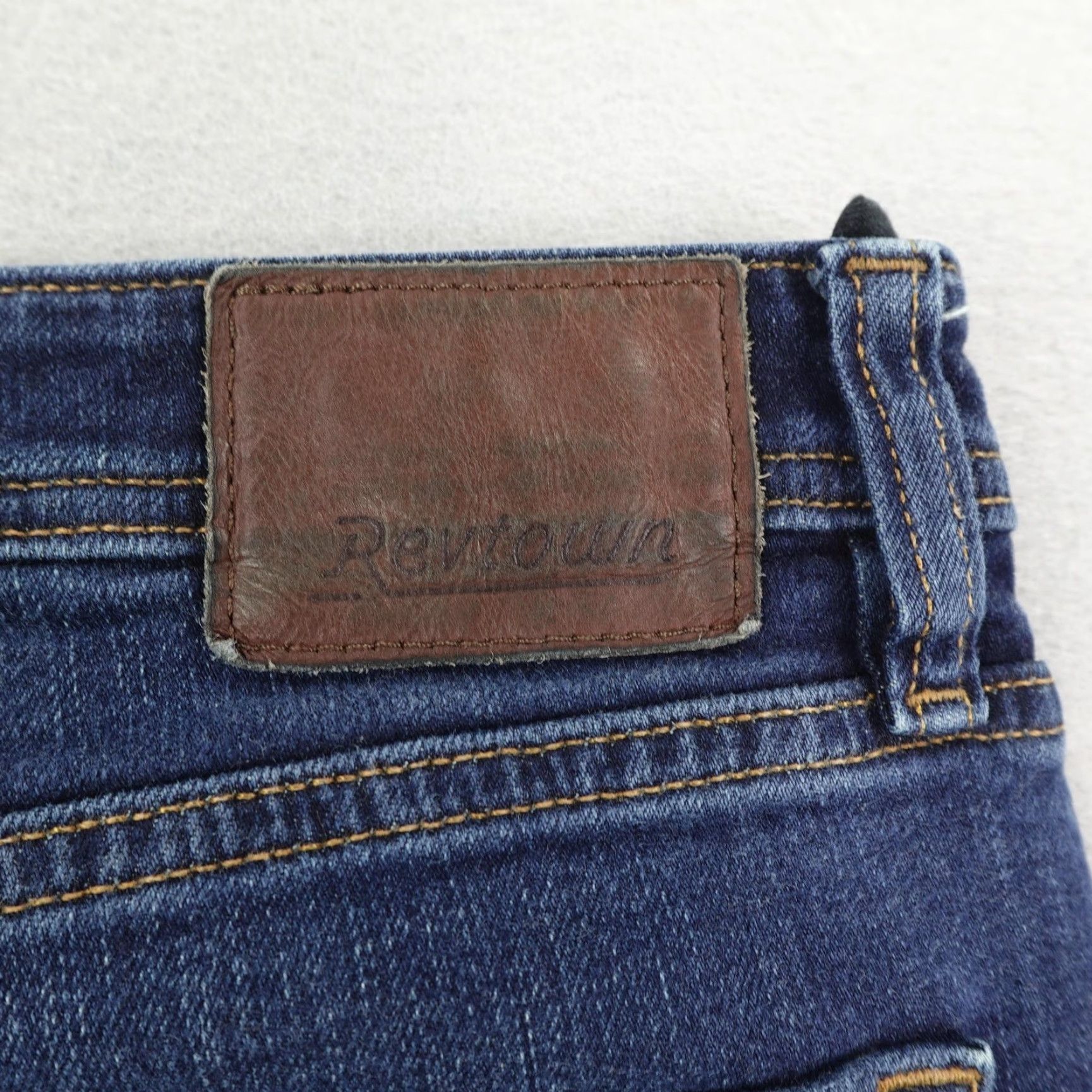 Denime Revtown Jeans Mens 38x34 Blue Decade Denim Straight Leg Automatic Biker Pants 28x34 Regular Blue Denim Jeans Revtown Size US 28 / EU 44 - 6 Thumbnail