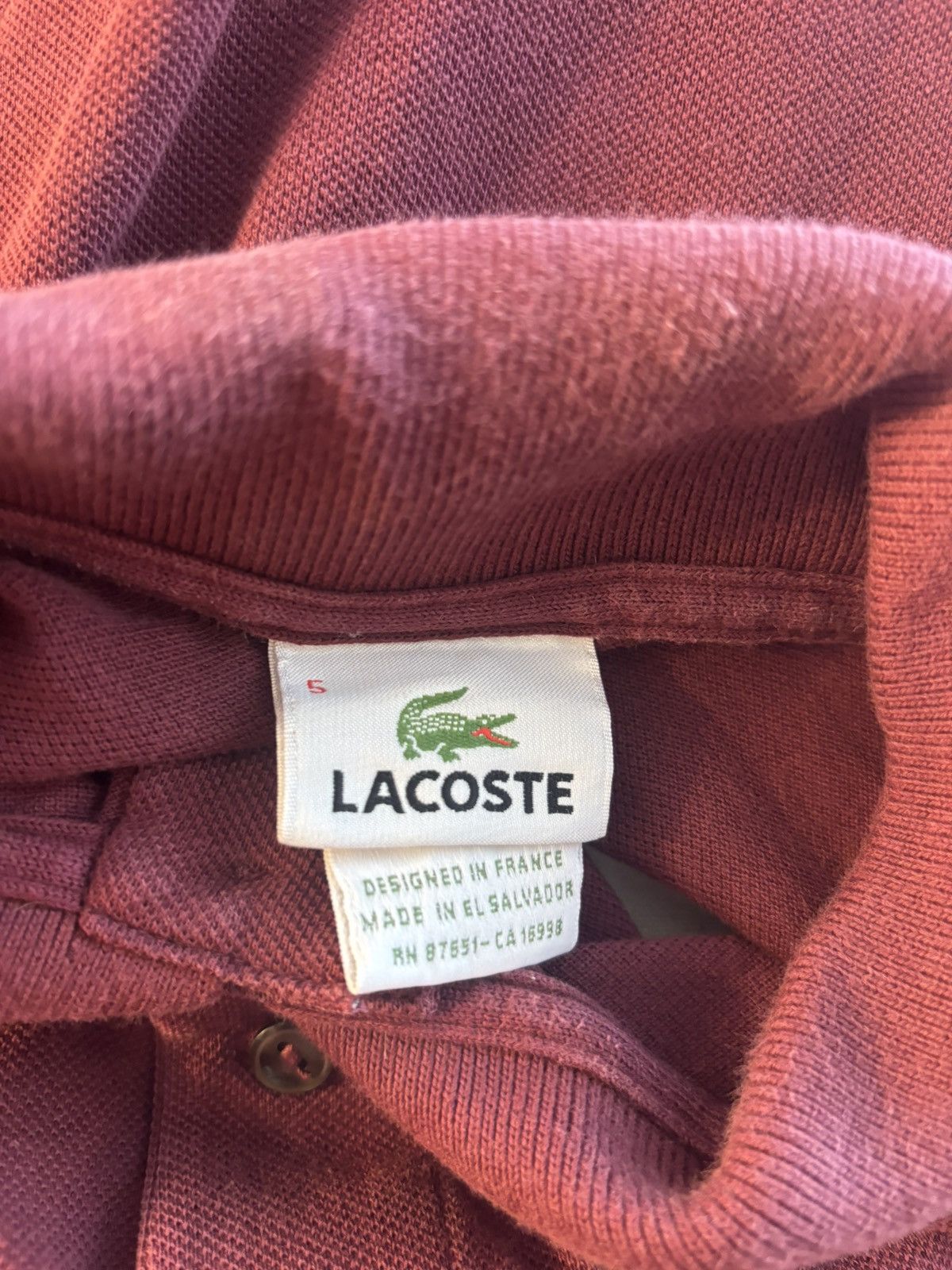 Lacoste Lacoste Burgundy Polo Size US M / EU 48-50 / 2 - 5 Thumbnail