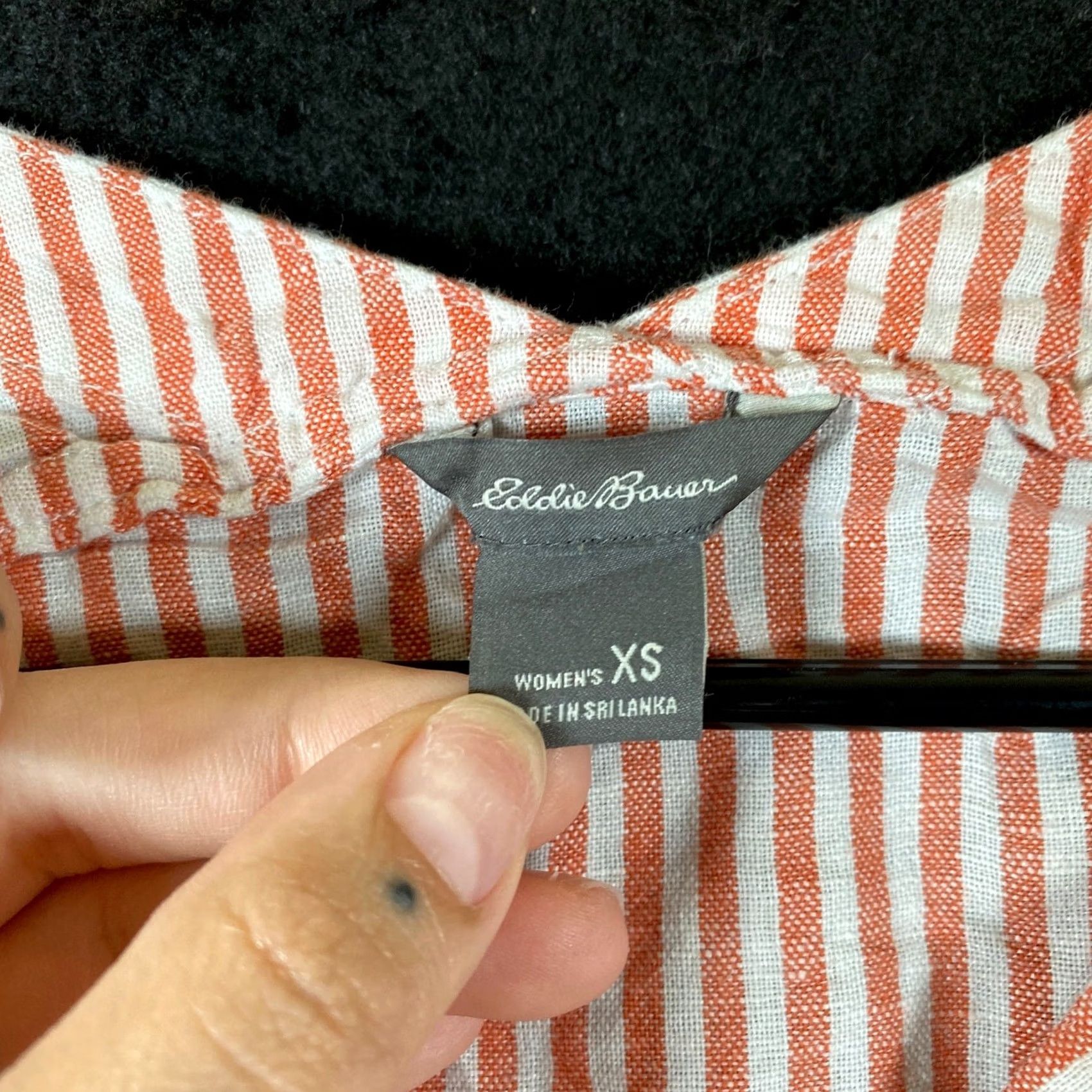 Eddie Bauer Eddie Bauer Women Shirt Orange White Striped Linen Blend Long Sleeve VNeck XS Blouse Shirt Ladies Seasonal Casual Size XS / US 0-2 / IT 36-38 - 4 Thumbnail