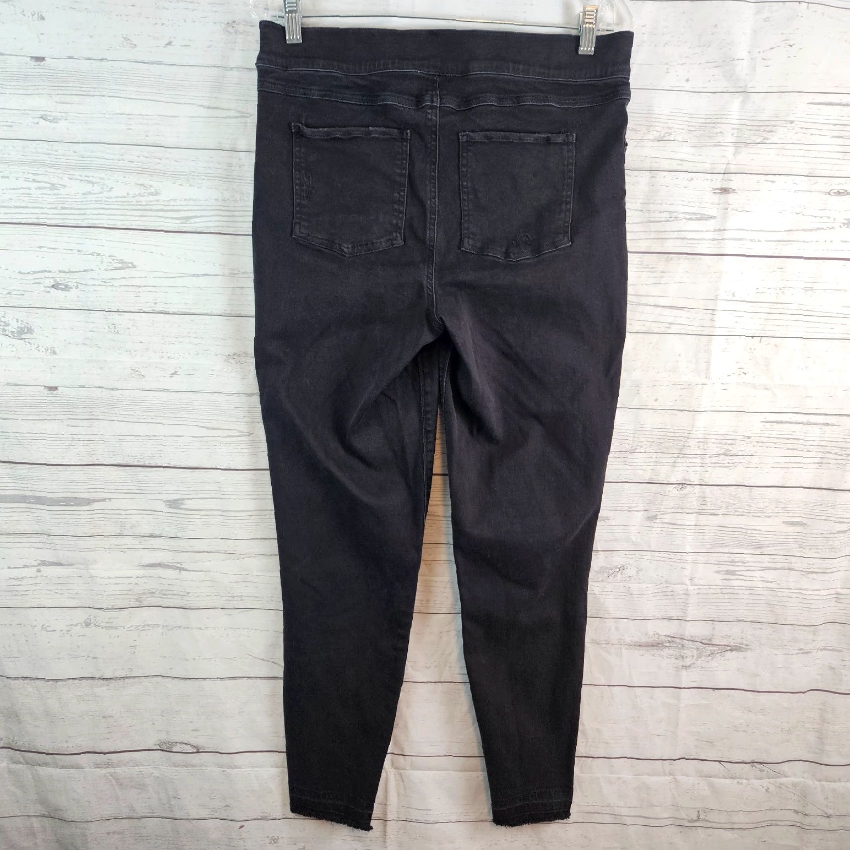 Spanx Spanx Womens Black Distressed Skinny Jeans XL High Rise 27in Inseam Denim Cotton Blend Stretch Womens Jeans Size 40" / US 18 - 3 Thumbnail