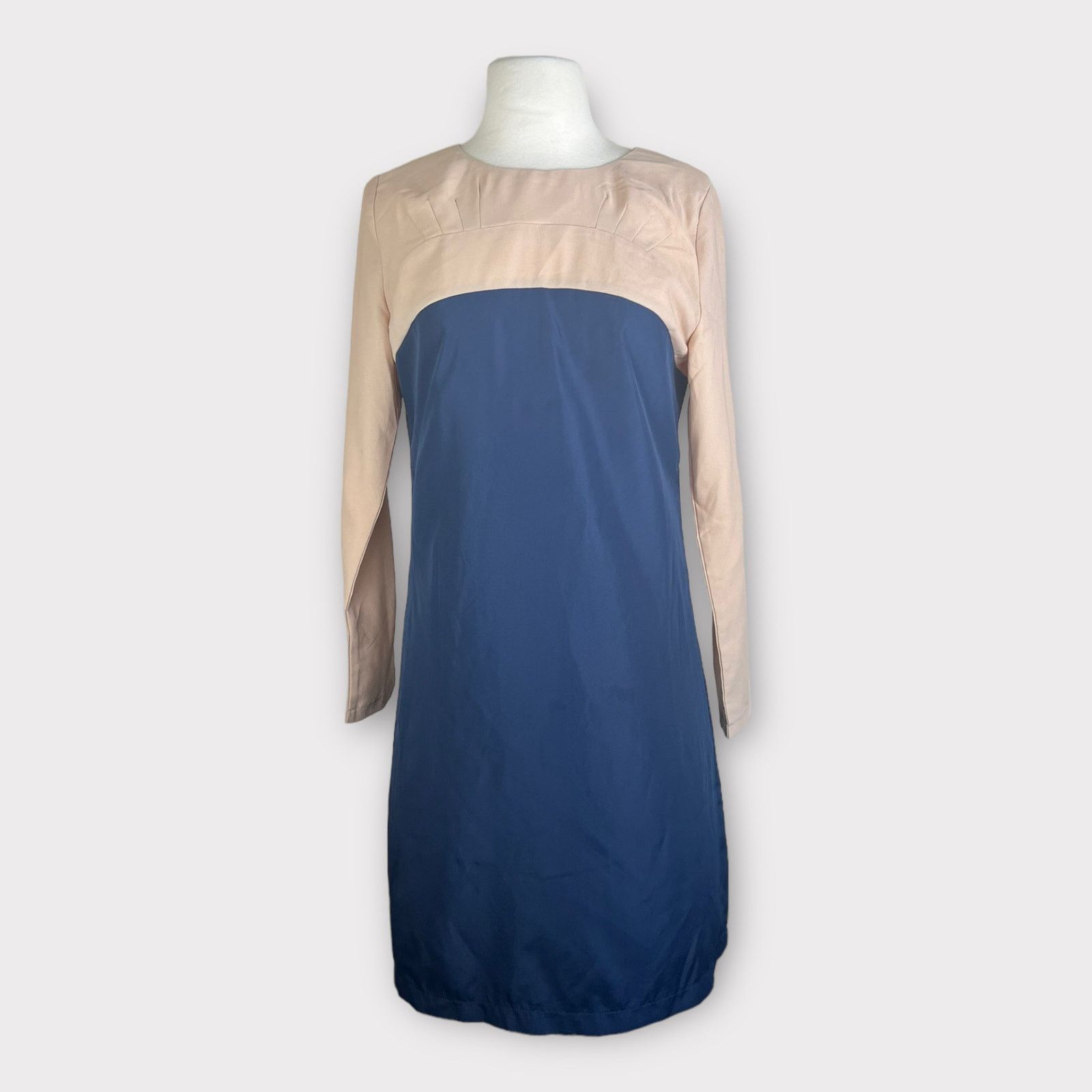 Nordstrom DPC by Dora Yim Colorblock Navy Tan Dress Modern Style Size M / US 6-8 / IT 42-44 - 1 Thumbnail