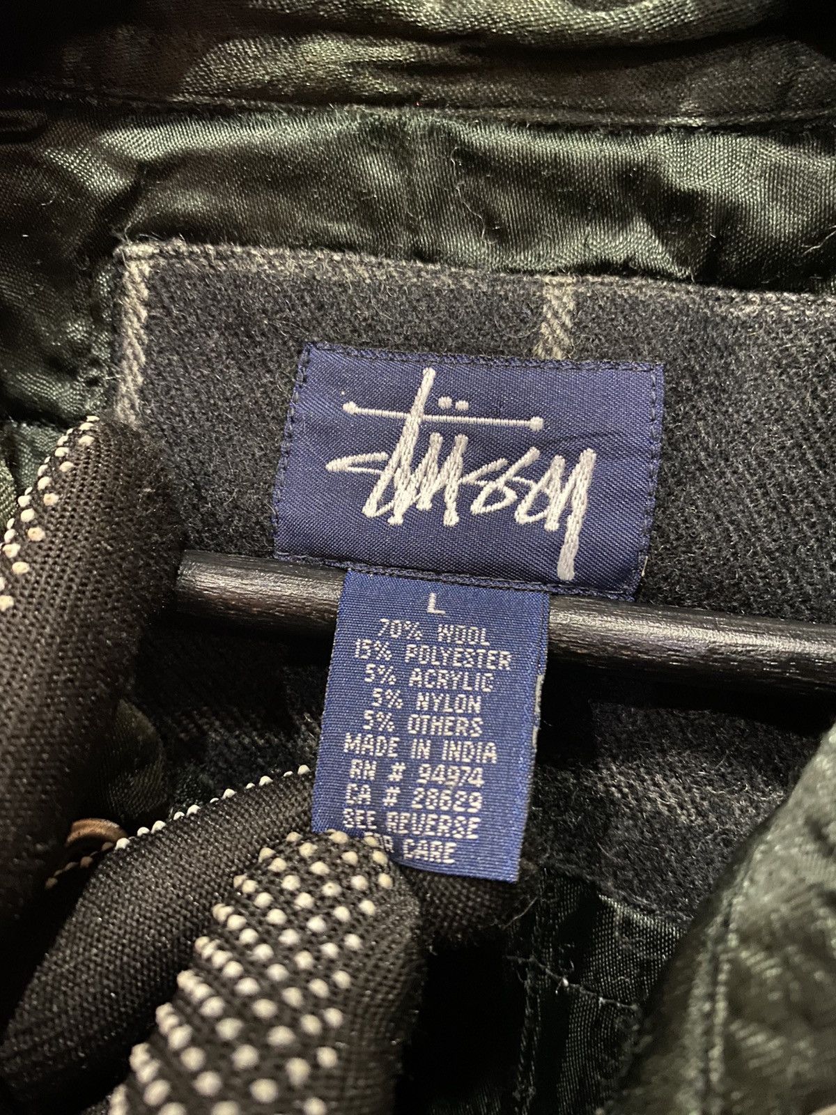 Stussy Stüssy Black and White Plaid Wool Jacket Timeless Streetwear Size US L / EU 52-54 / 3 - 6 Thumbnail