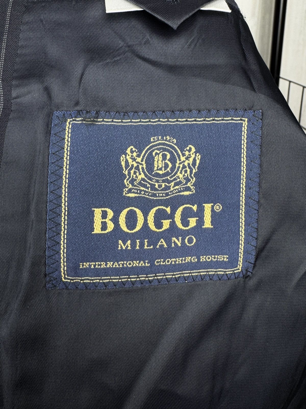 Boggi Boggi Milano blue pinstripe wool 2 button blazer suit jacket Size 42R - 9 Thumbnail