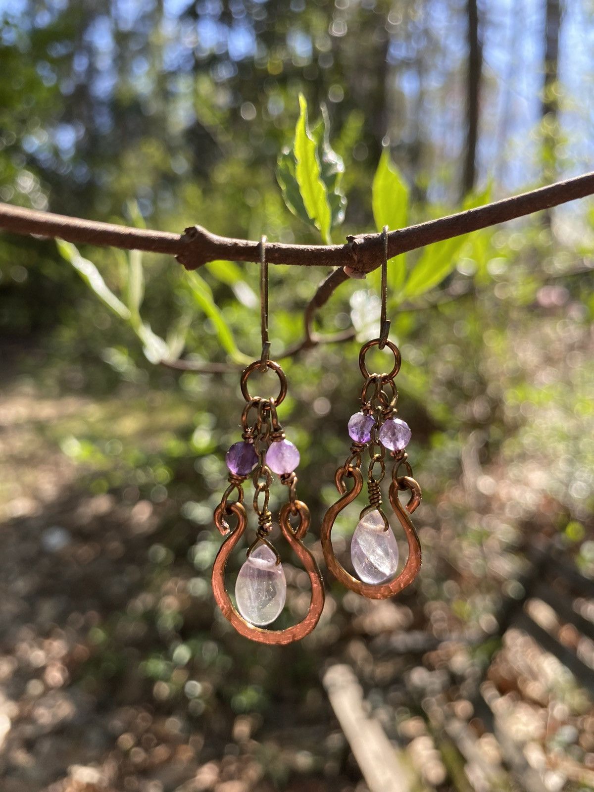 Handmade Fluorite Drop Earrings Size ONE SIZE - 4 Thumbnail