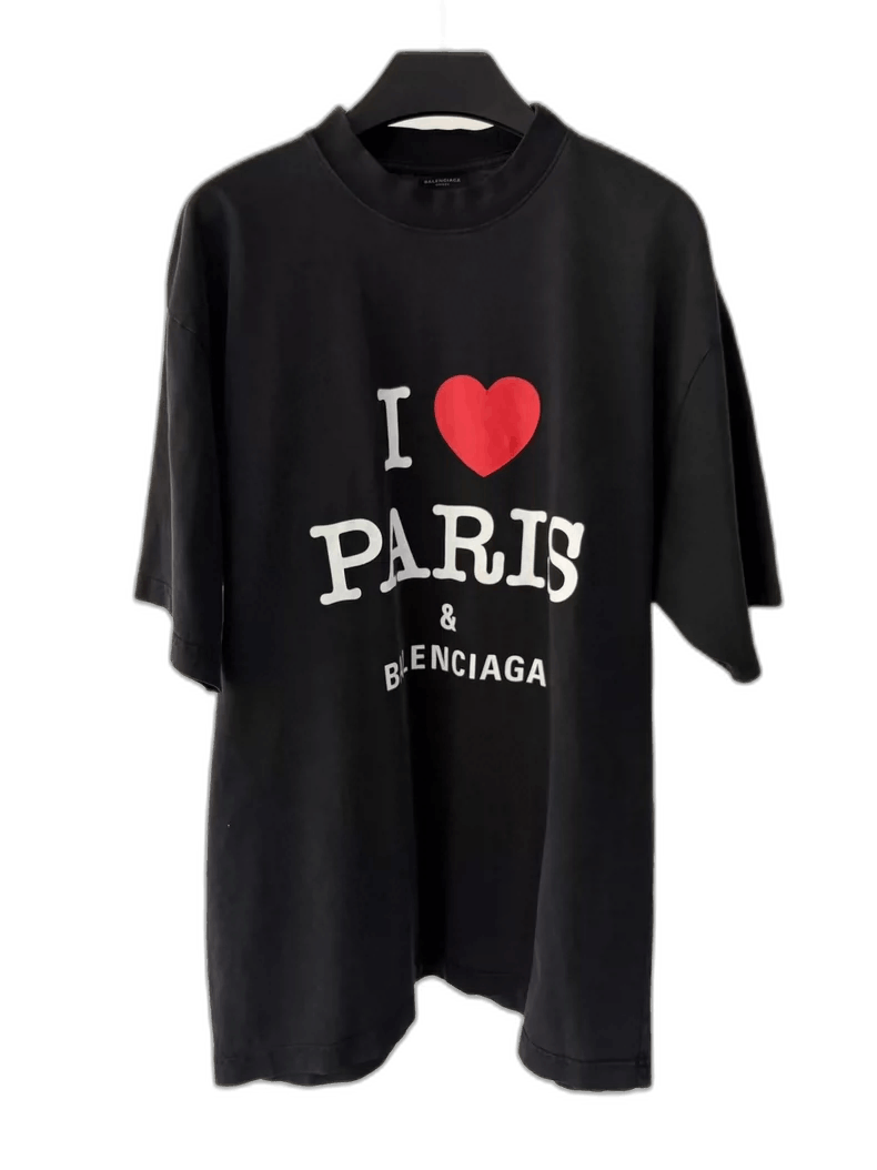 送料込+BALENCIAGA+I LOVE PARIS & BALENCIAGA Tシャツ Balenciaga I Love Paris & Balenciaga T-shirt | Black | FARFETCH
