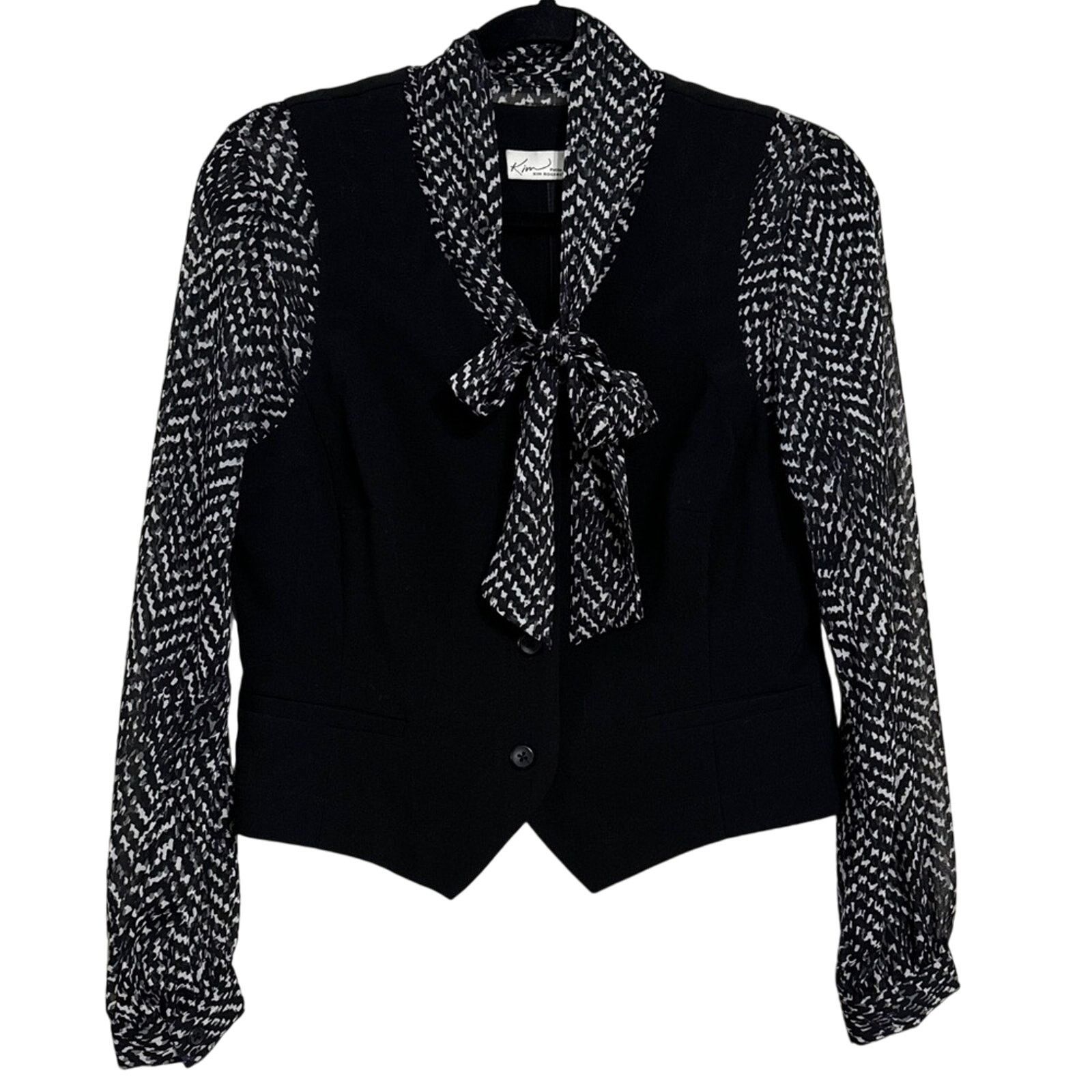 Other Kim Rogers Scarf Tie Vest Long Sleeve Top Size M / US 6-8 / IT 42-44 - 1 Thumbnail