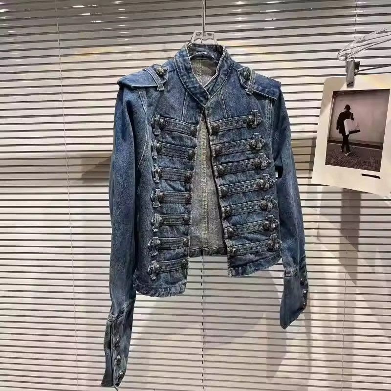 Japanese Brand Vintage Military-Inspired Denim Jacket – Bold, Structured Size US M / EU 48-50 / 2 - 5 Thumbnail