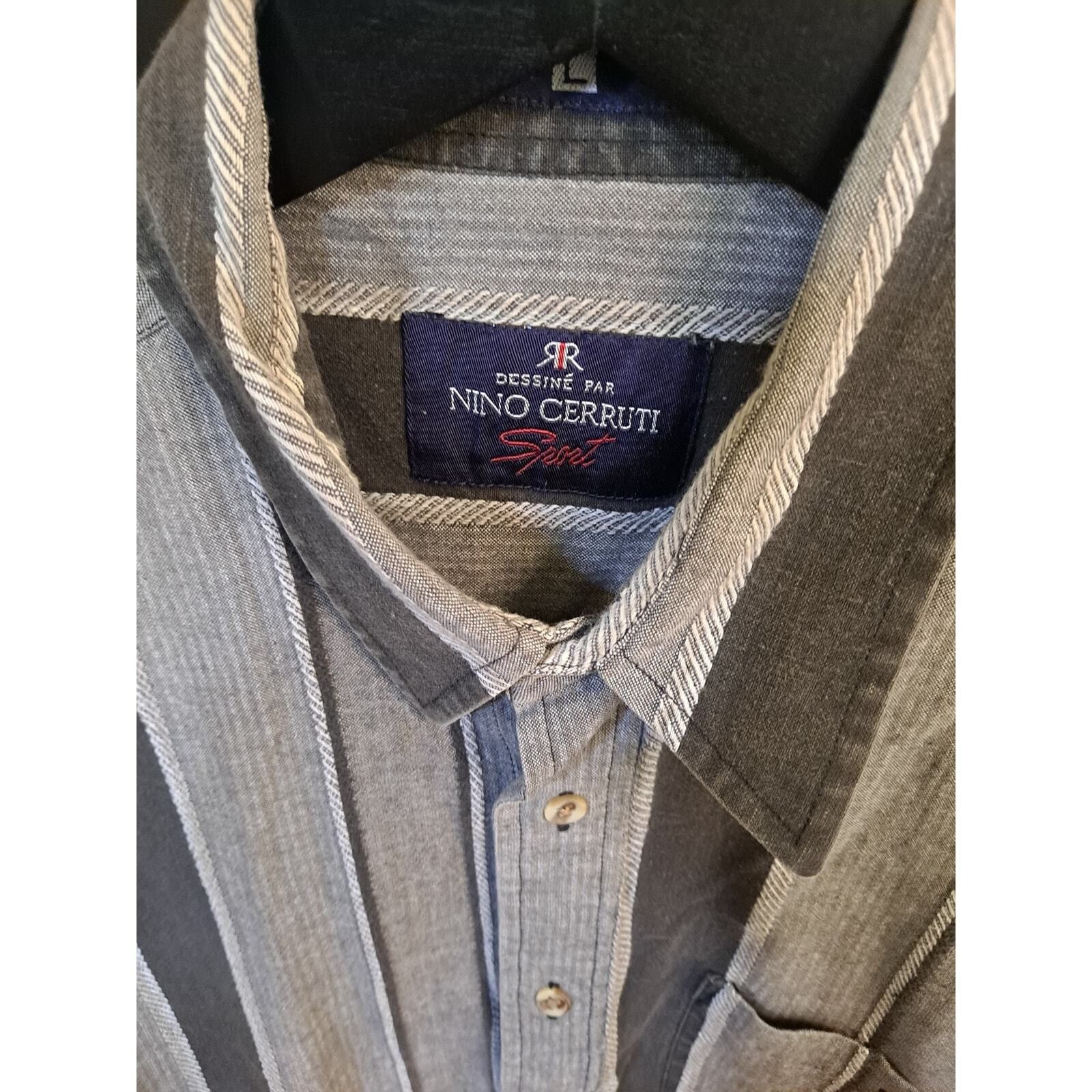 Other Nino Cerruti Sport Striped Button Up Short Sleeve Shirt Size Size US L / EU 52-54 / 3 - 4 Thumbnail