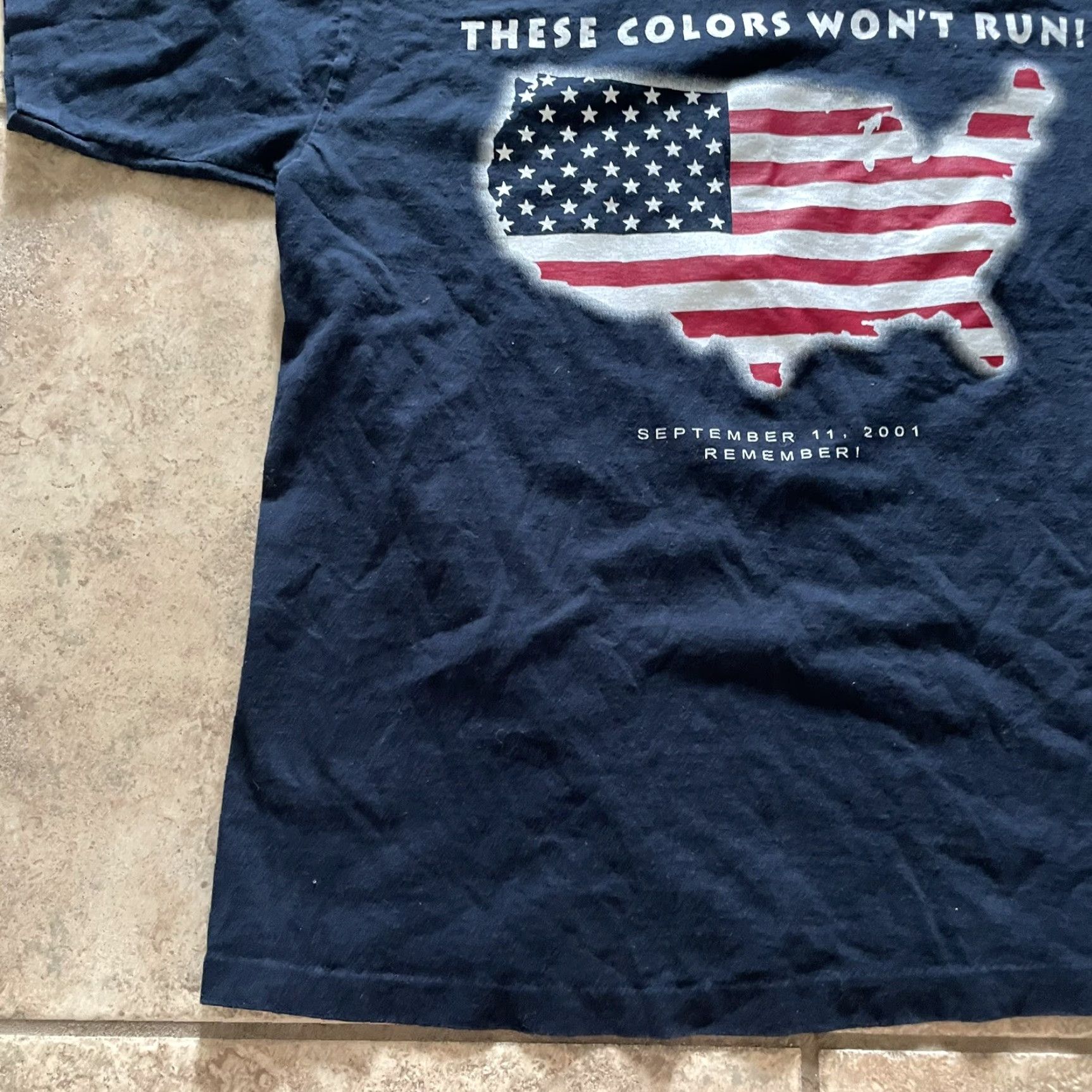 Vintage VTG Eagle Products Single Stitch September 11th Remember Graphic Tee Mens L USA Shirt Mens L Blue USA 90s? Size US L / EU 52-54 / 3 - 3 Thumbnail