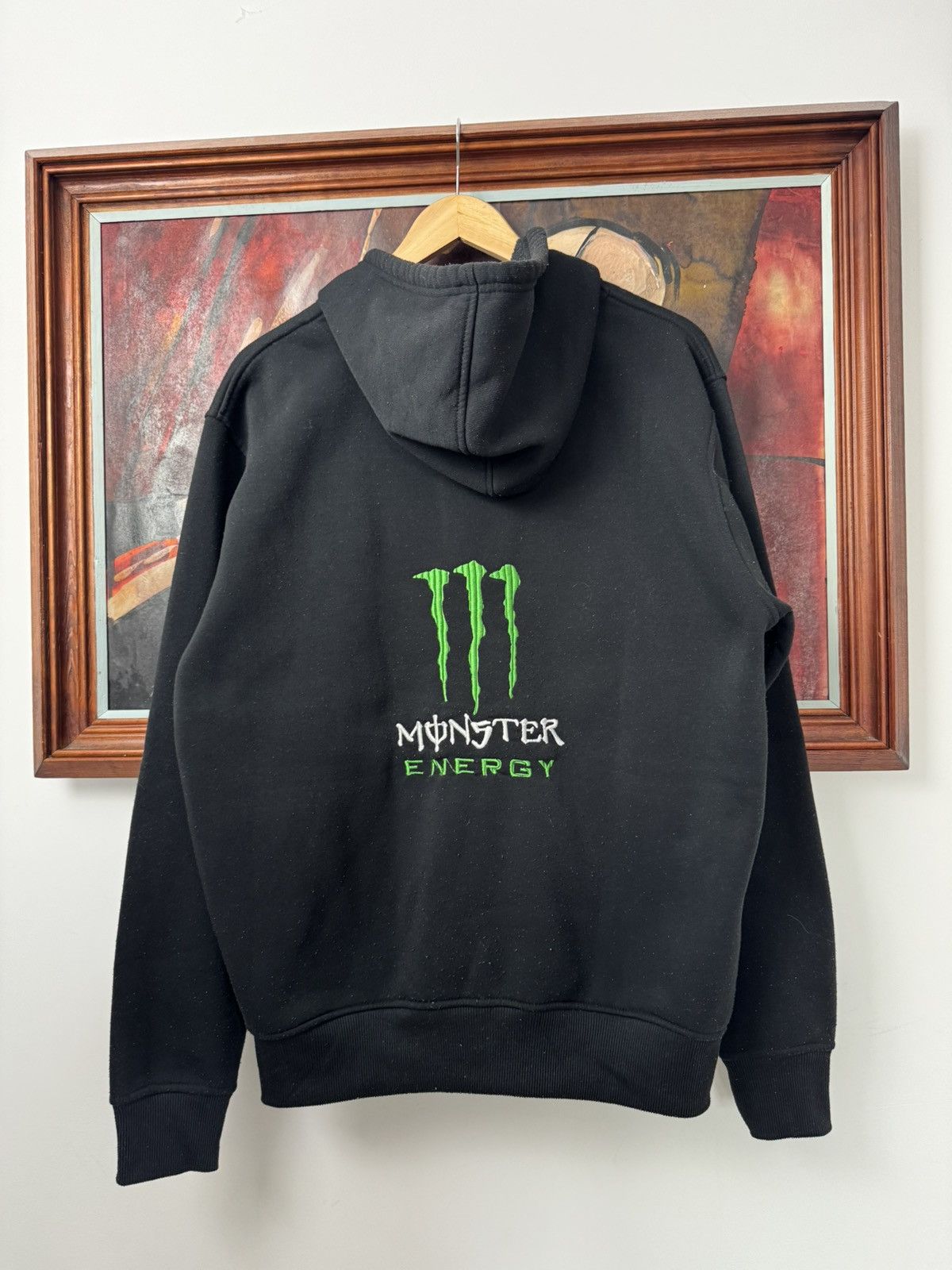 Vintage Monster Energy Drink Black Green Thunder Racing Hoodie Rare Size US M / EU 48-50 / 2 - 2 Thumbnail