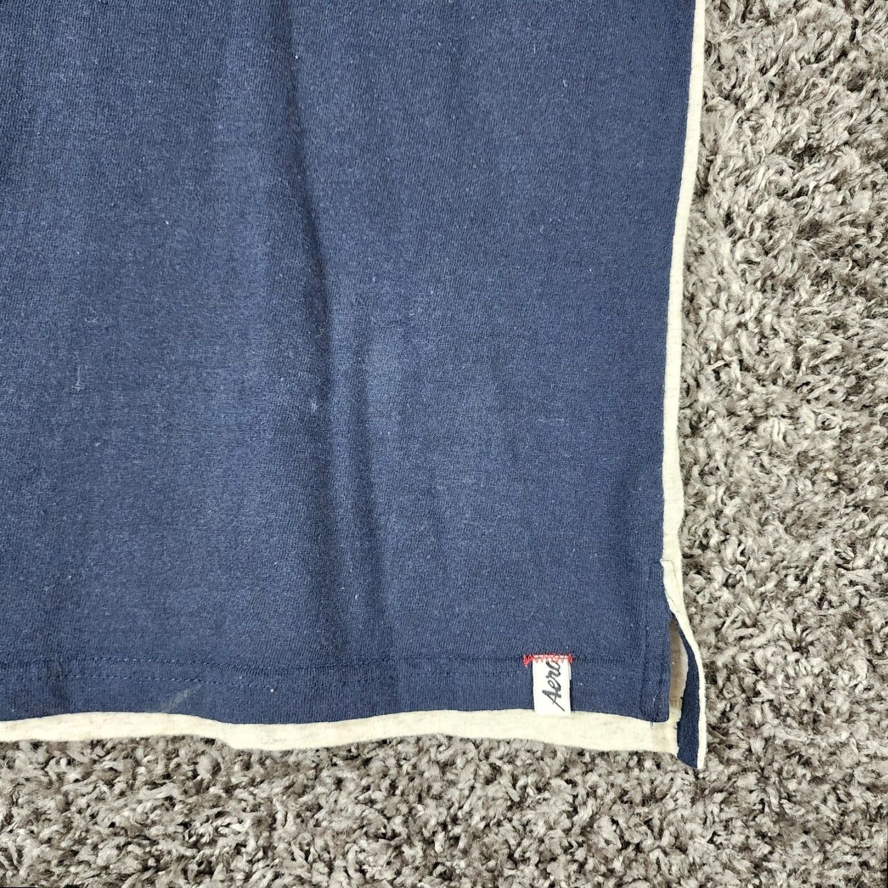 Vintage AÉROPOSTALE Polo Shirt Mens Short Sleeve Size L Blue/Grey Modern Classic Polo Shirt Mens L Blue Size US L / EU 52-54 / 3 - 2 Thumbnail