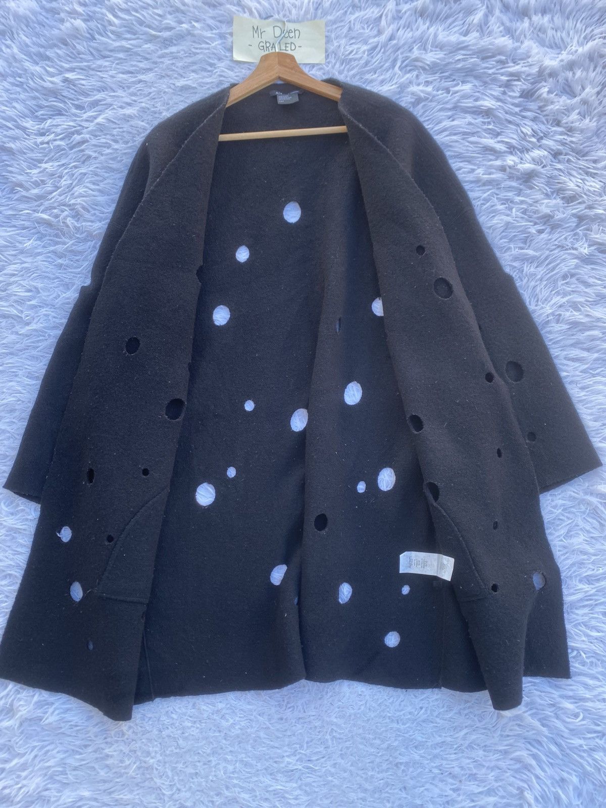 Armani Exchange Rare Armani Exchange Winter Wool Distressed Hole Jacket Size US L / EU 52-54 / 3 - 12 Thumbnail