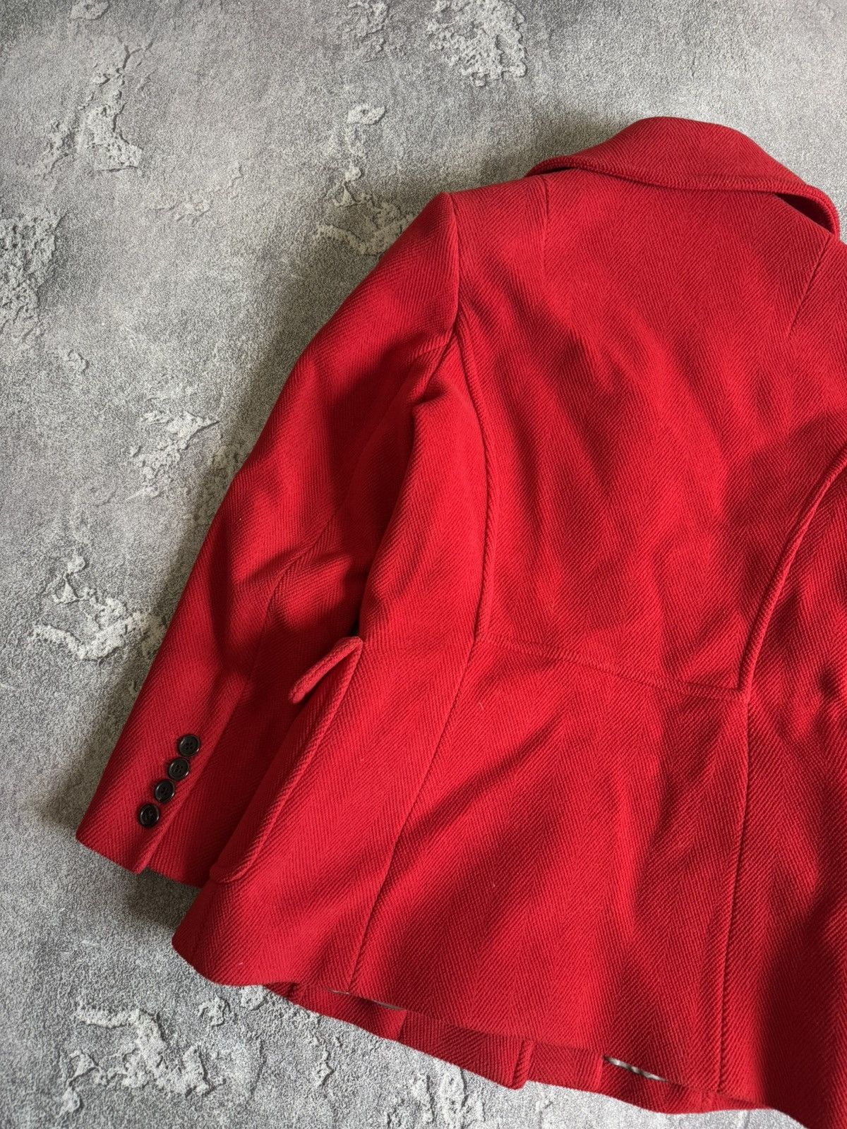 Aquascutum × Designer Aquascutum 14UK Red button up pea coat wool jacket duffle Size L / US 10 / IT 46 - 15 Thumbnail