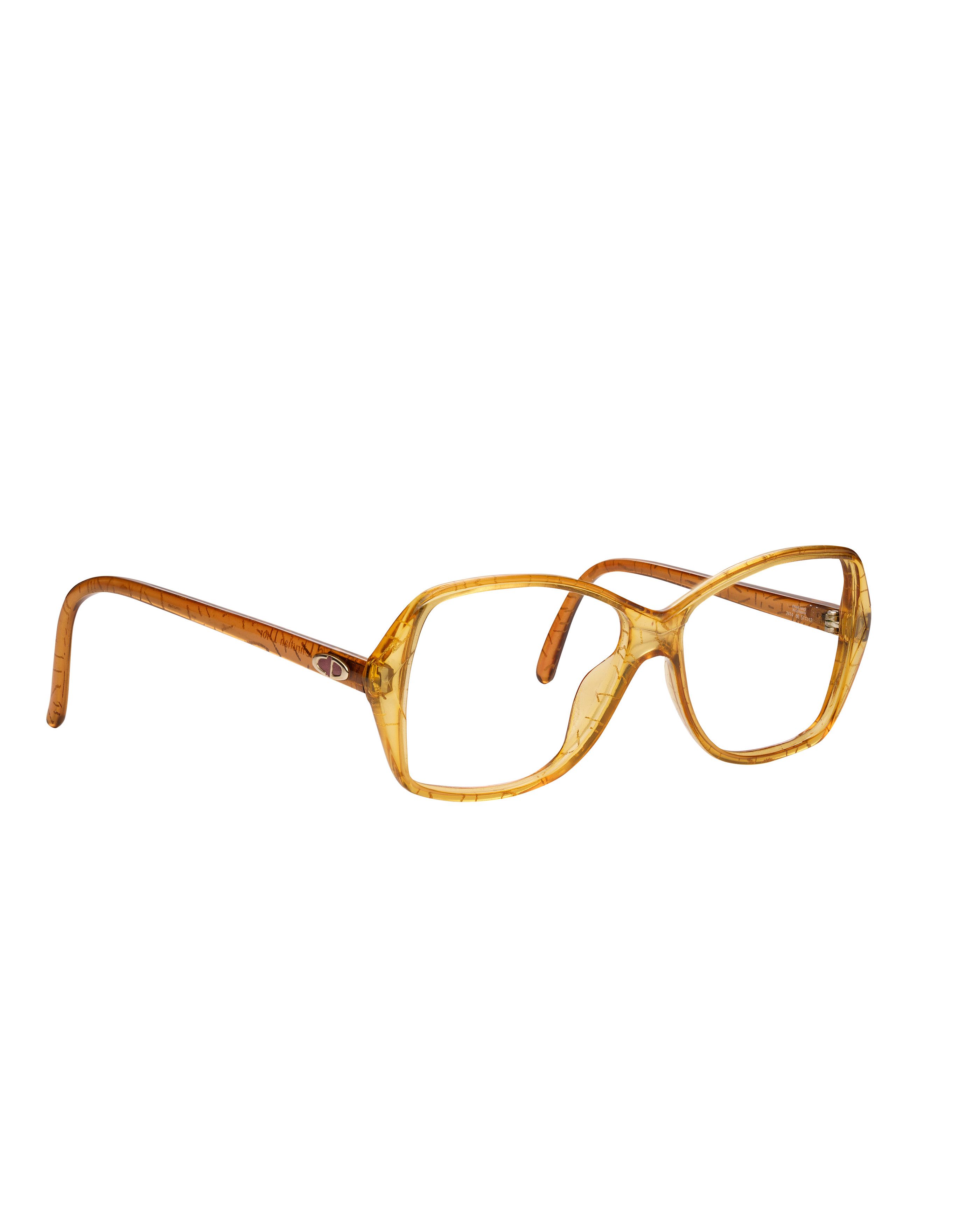 Christian Dior Monsieur Christian Dior '70s Oversized Transparent Yellow Glasses Size ONE SIZE - 1 Thumbnail