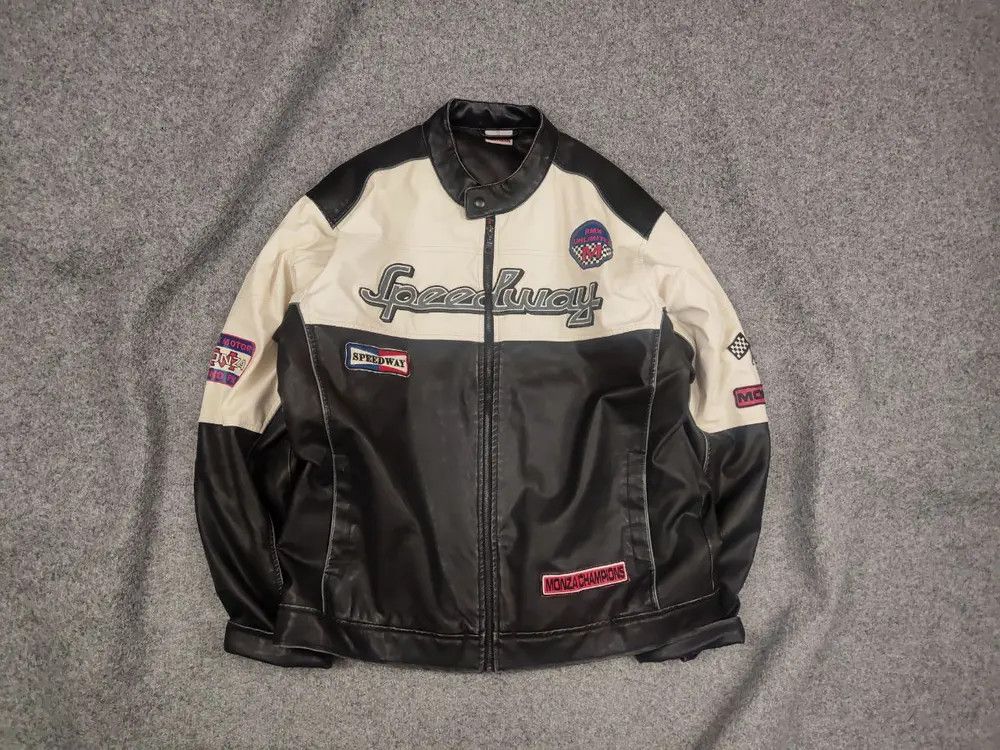 Vintage Vintage Speedway Monza Racing Moto Leather Style Jacket Size US XL / EU 56 / 4 - 1 Thumbnail