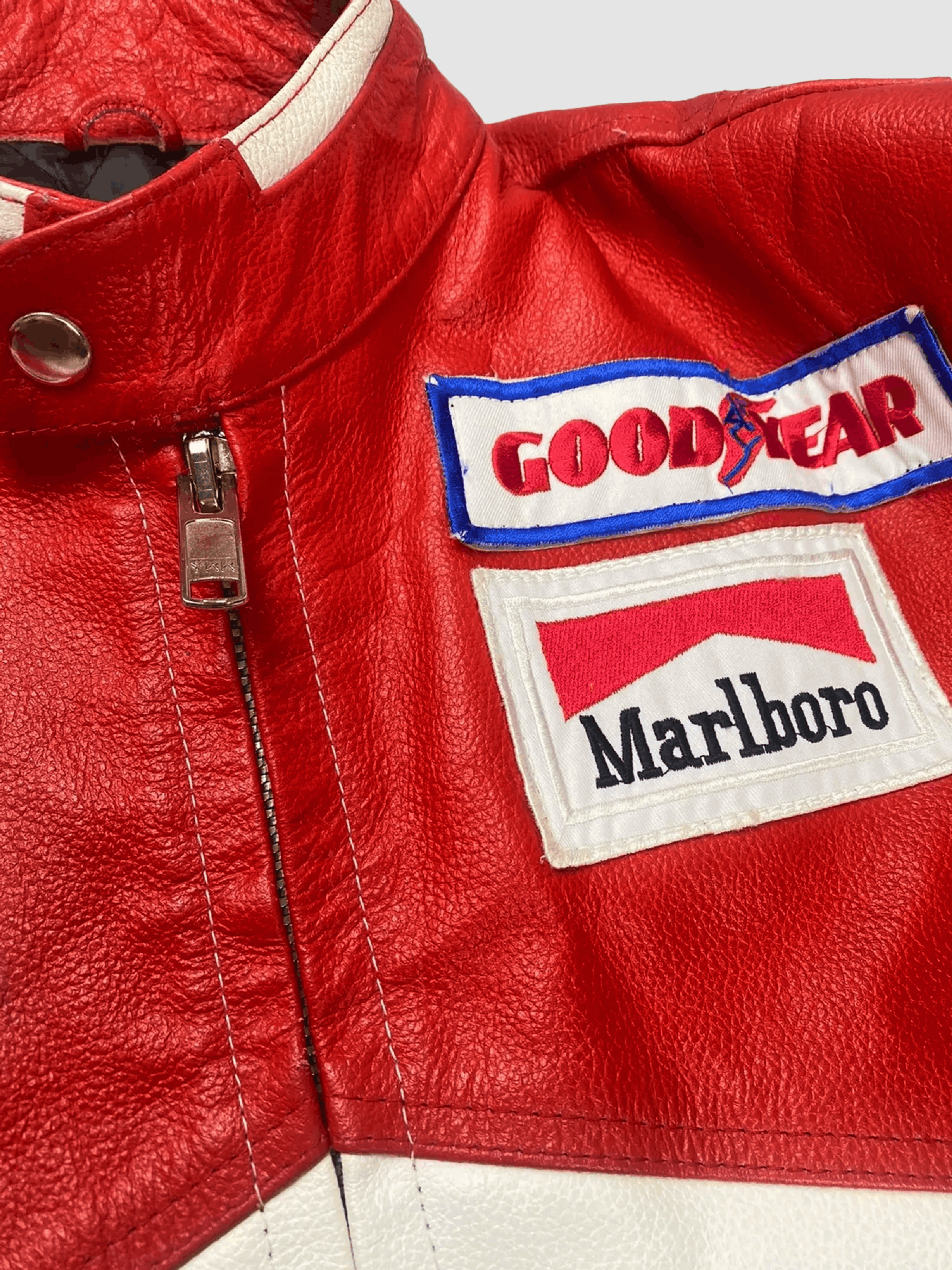 Genuine Leather Vintage Marlboro Leather Jacket Racing 1990s RARE Streetwear Size US L / EU 52-54 / 3 - 2 Thumbnail