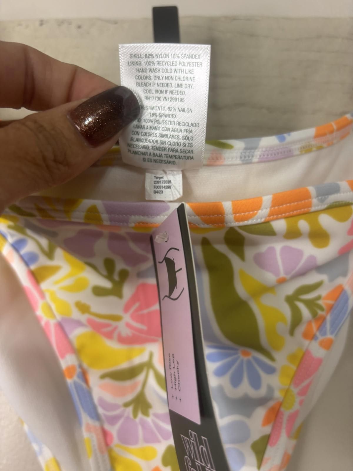 Designer Wild Fable Floral Print Bikini Bottom - Size M Size ONE SIZE - 3 Thumbnail