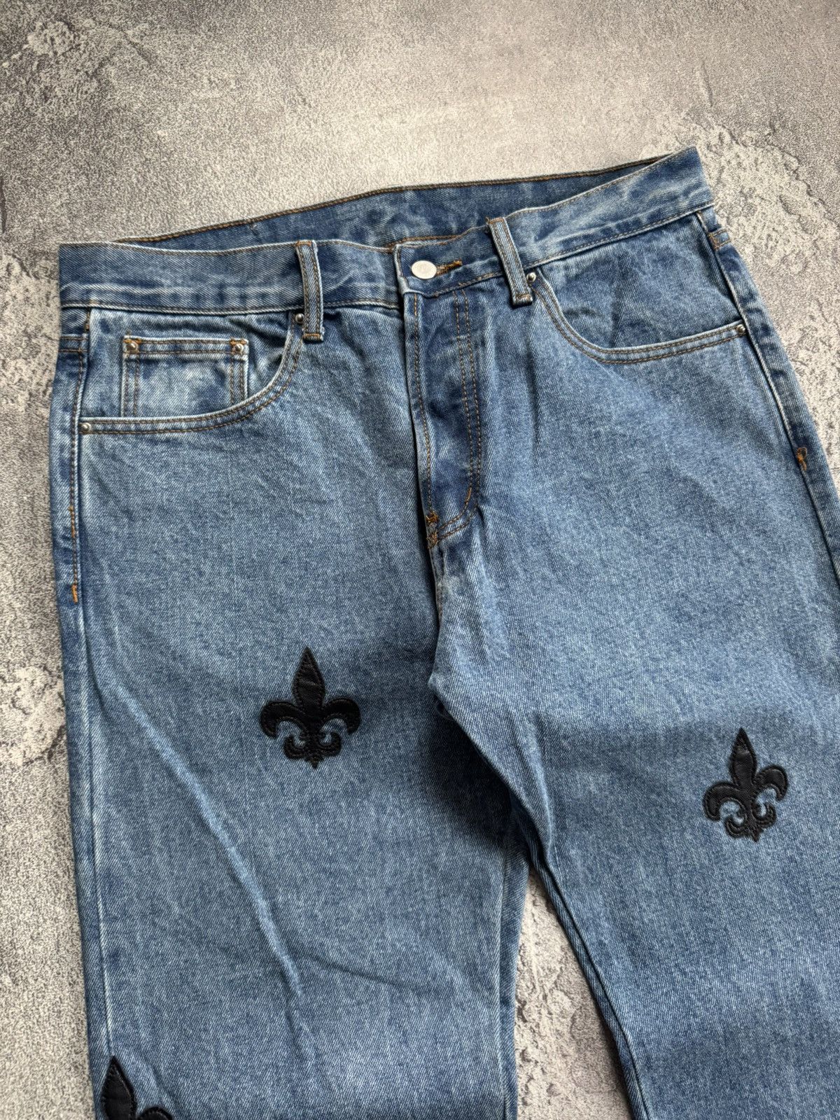 MNML MNML 34size blue denim pants jeans trousers leather inserts Size US 34 / EU 50 - 9 Thumbnail