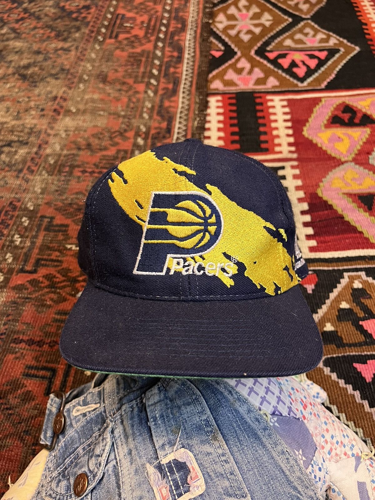image of Vintage 1990’S Pacers Splash Logo 7 Hat in Blue, Men's