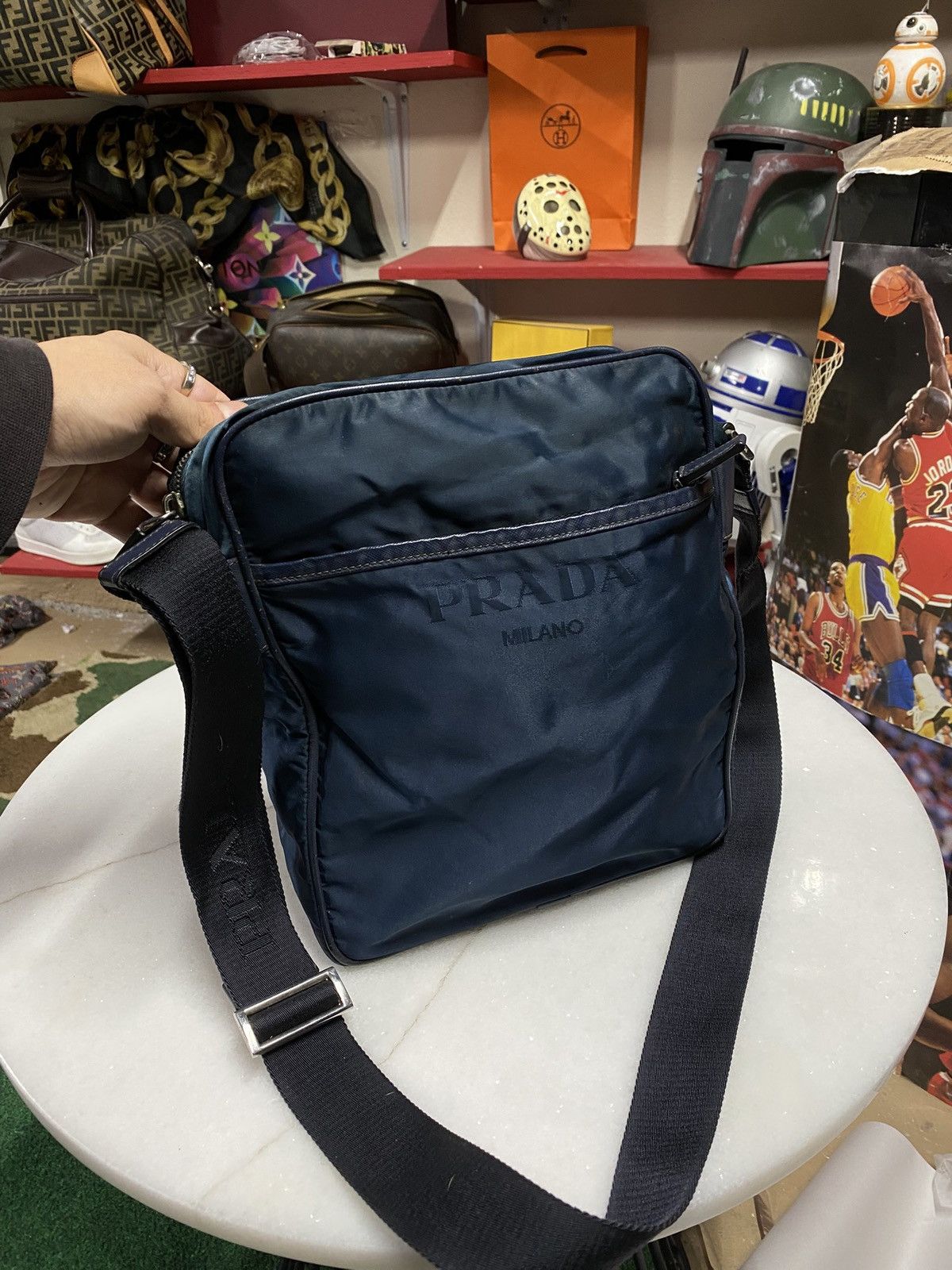 Prada Prada Nylon Navy Messenger Crossbody Bag Size ONE SIZE - 3 Thumbnail