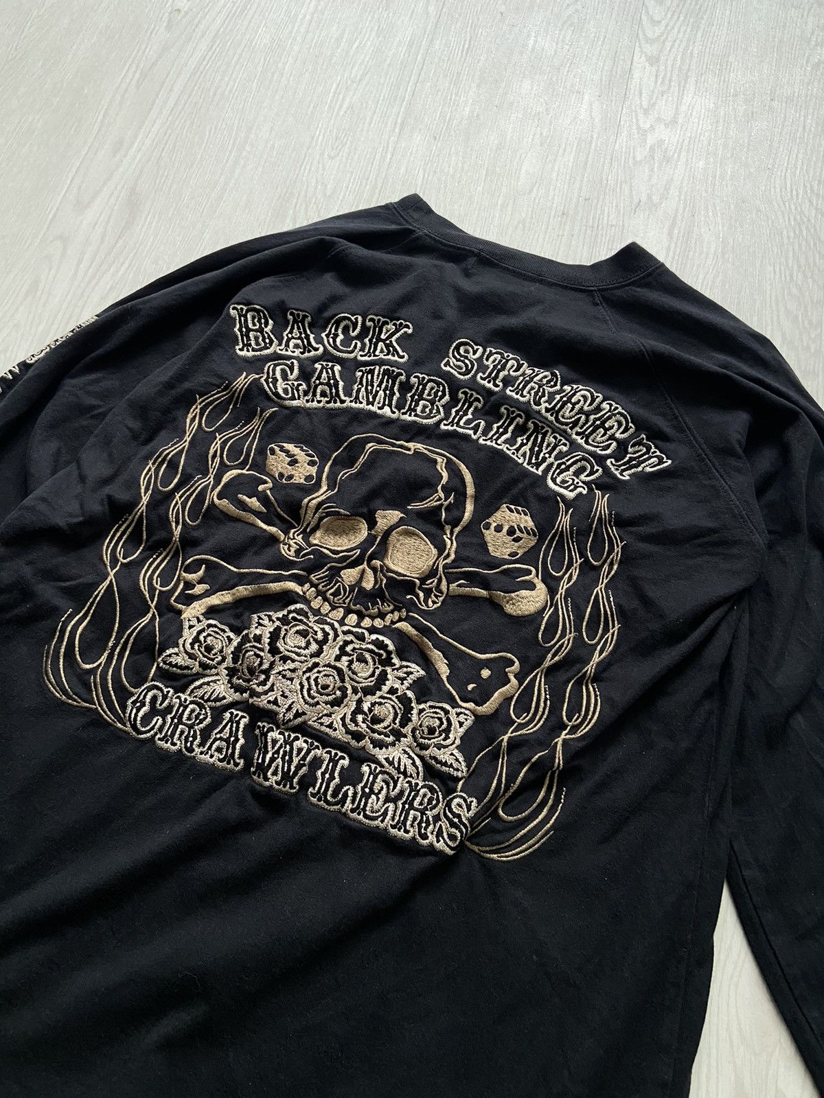 Japanese Brand Vintage Back Street Crawler Flame Embroidery Long Sleeve Size US L / EU 52-54 / 3 - 5 Thumbnail